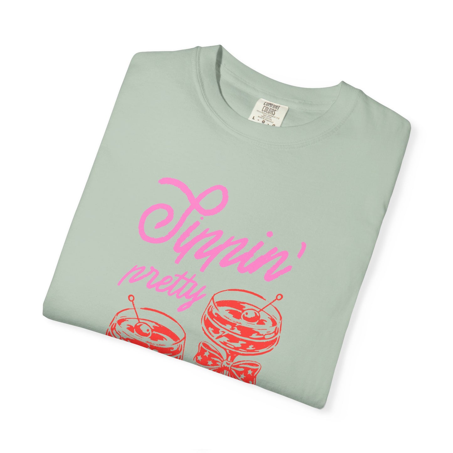 Sippin' Pretty T-Shirt, Fun Casual Wear, Summer Vibe Tee, Perfect for Parties, Gifts for Friends, Relaxed Fit Fashion