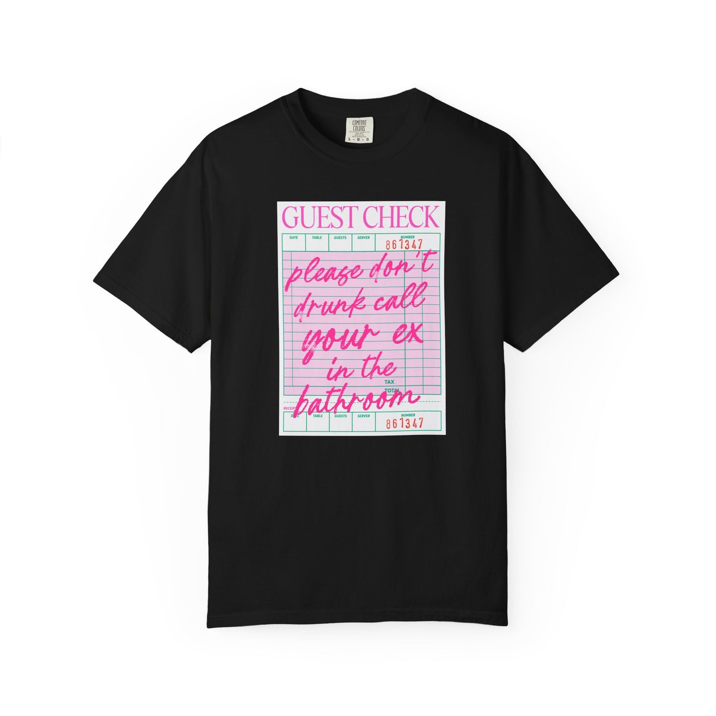 Guest Check Humor T-Shirt | Fun Gift for Friends, Quirky Graphic Tee, Casual Wear, Birthday Present, Restaurant Theme Apparel