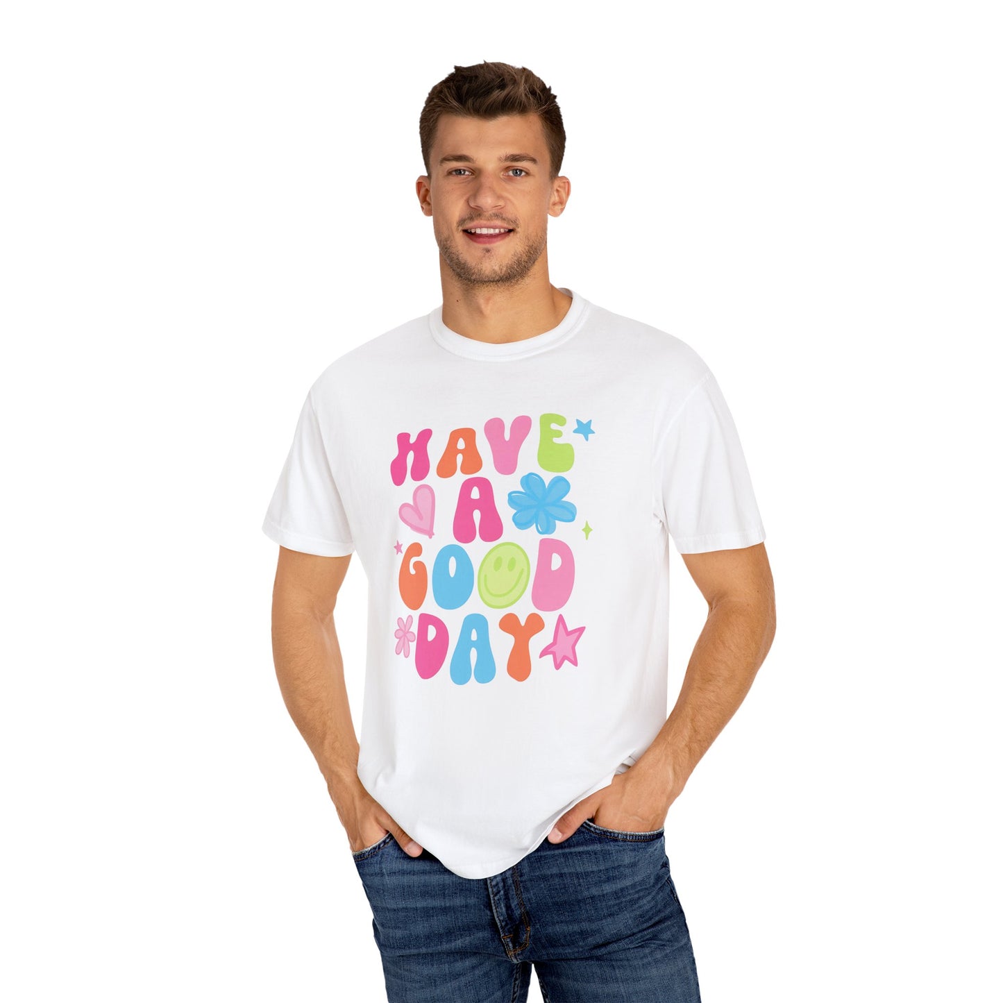 Colorful Good Vibes T-Shirt, Unisex Casual Tee, Positive Quote Shirt, Gift for Friends, Summer Outfit, Mood Enhancer Apparel