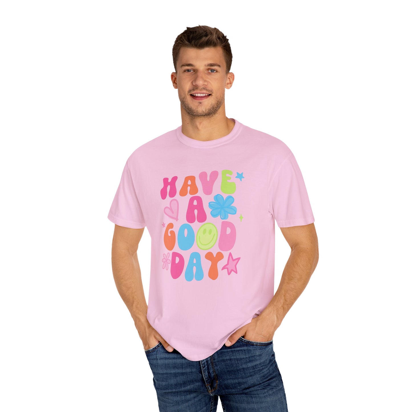 Colorful Good Vibes T-Shirt, Unisex Casual Tee, Positive Quote Shirt, Gift for Friends, Summer Outfit, Mood Enhancer Apparel