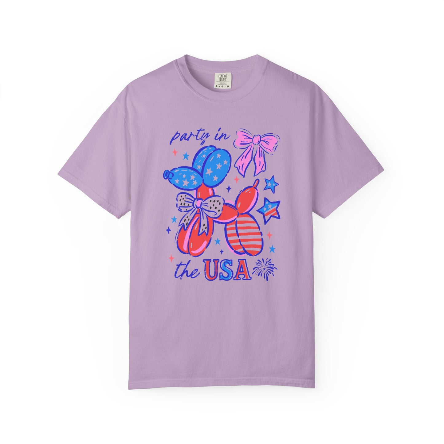 Patriotic Party T-Shirt - Unisex Garment-Dyed Tee for 4th of July, USA Independence Day, Summer Celebrations, Casual Wear, Gift Ideas