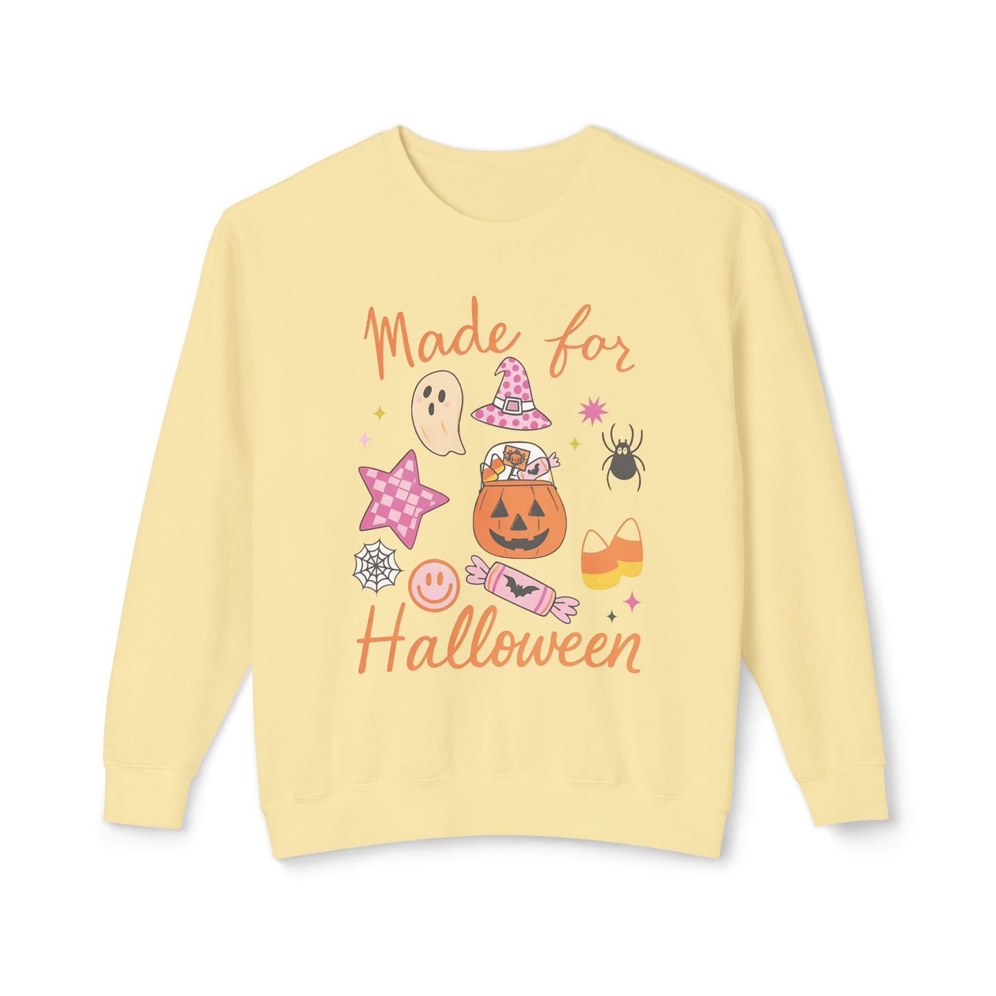Made For Halloween Comfort Colors® Ivory Sweatshirt – Cute Fall Graphic Crewneck