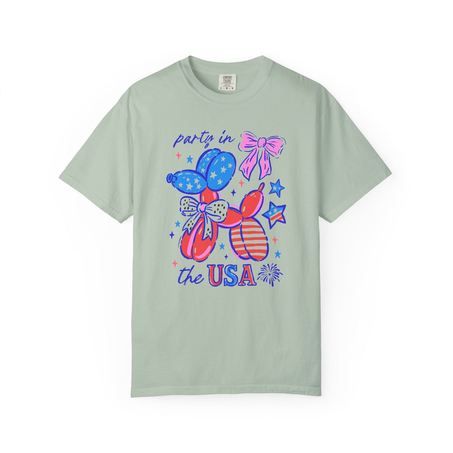 Patriotic Party T-Shirt - Unisex Garment-Dyed Tee for 4th of July, USA Independence Day, Summer Celebrations, Casual Wear, Gift Ideas