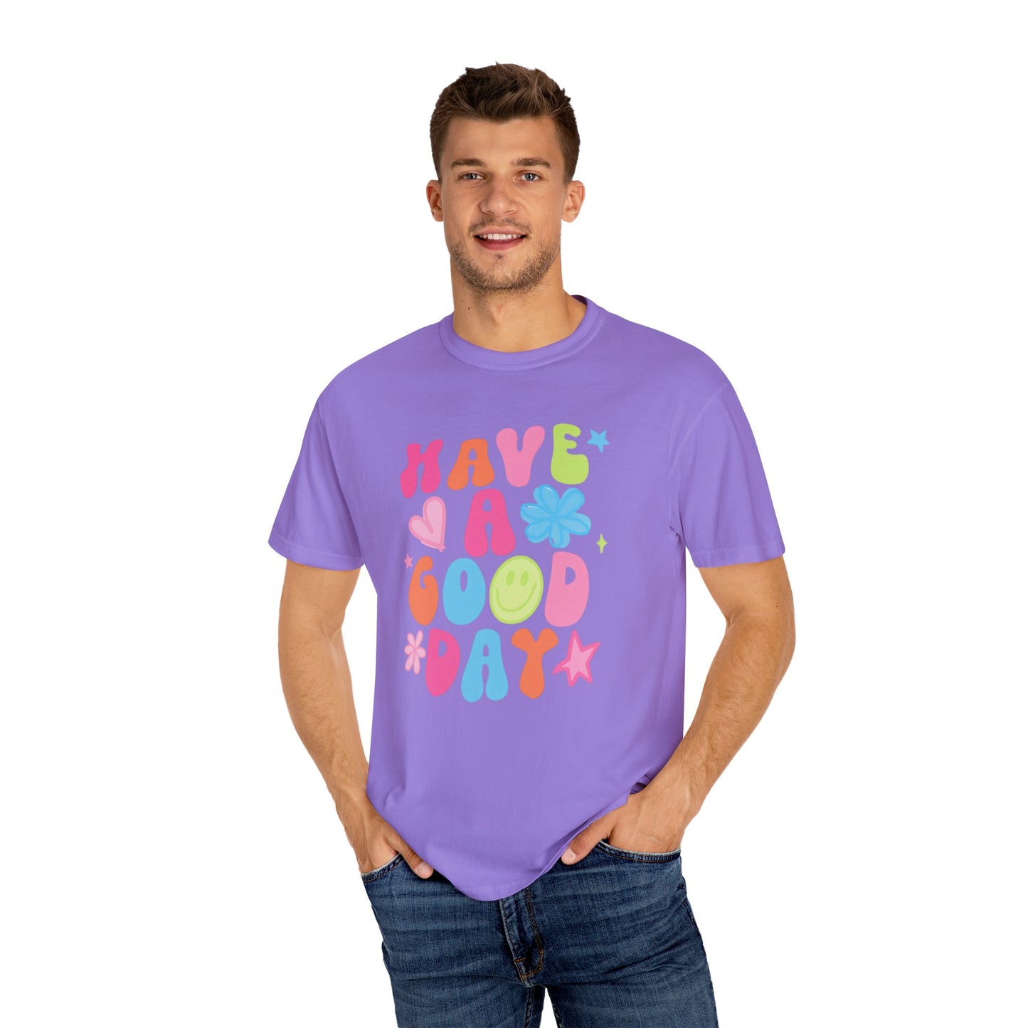 Colorful Good Vibes T-Shirt, Unisex Casual Tee, Positive Quote Shirt, Gift for Friends, Summer Outfit, Mood Enhancer Apparel