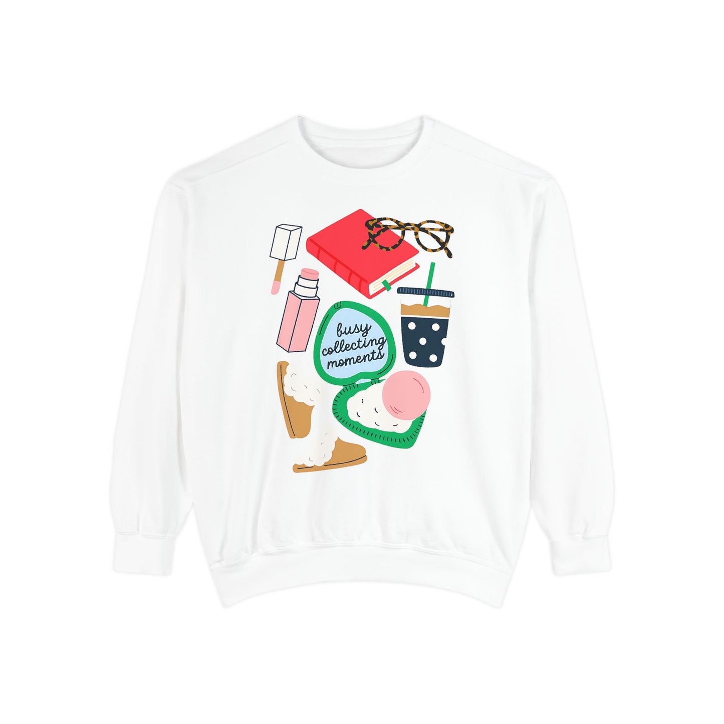 Busy Collecting Moments Comfort Colors® Sweatshirt – Cozy Graphic Crewneck for Everyday Style