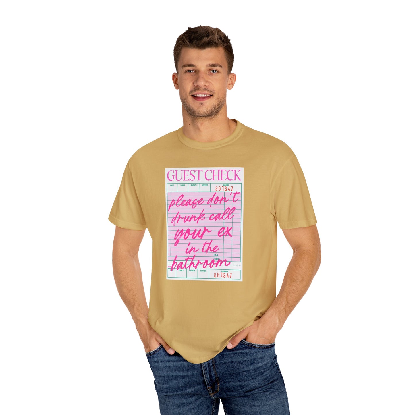 Guest Check Humor T-Shirt | Fun Gift for Friends, Quirky Graphic Tee, Casual Wear, Birthday Present, Restaurant Theme Apparel