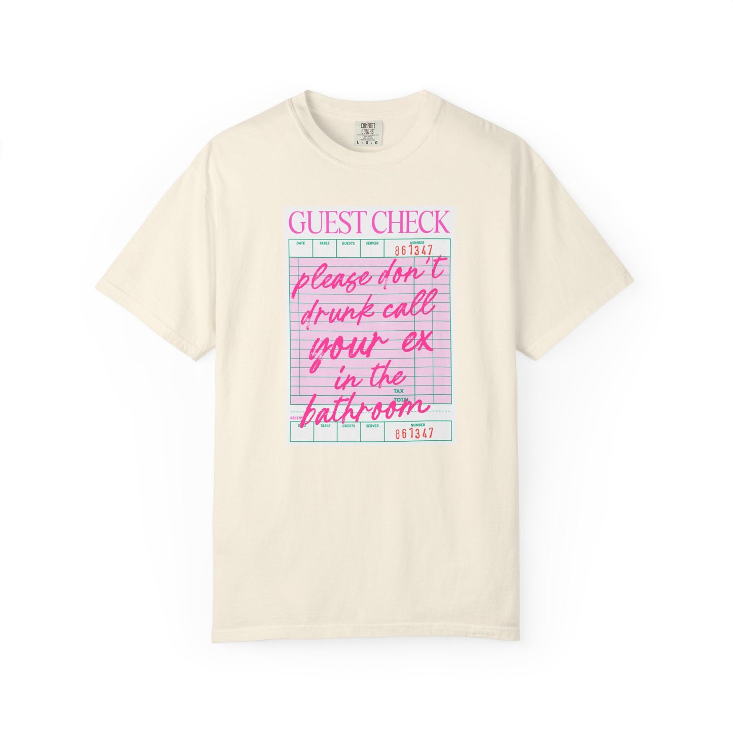 Guest Check Humor T-Shirt | Fun Gift for Friends, Quirky Graphic Tee, Casual Wear, Birthday Present, Restaurant Theme Apparel