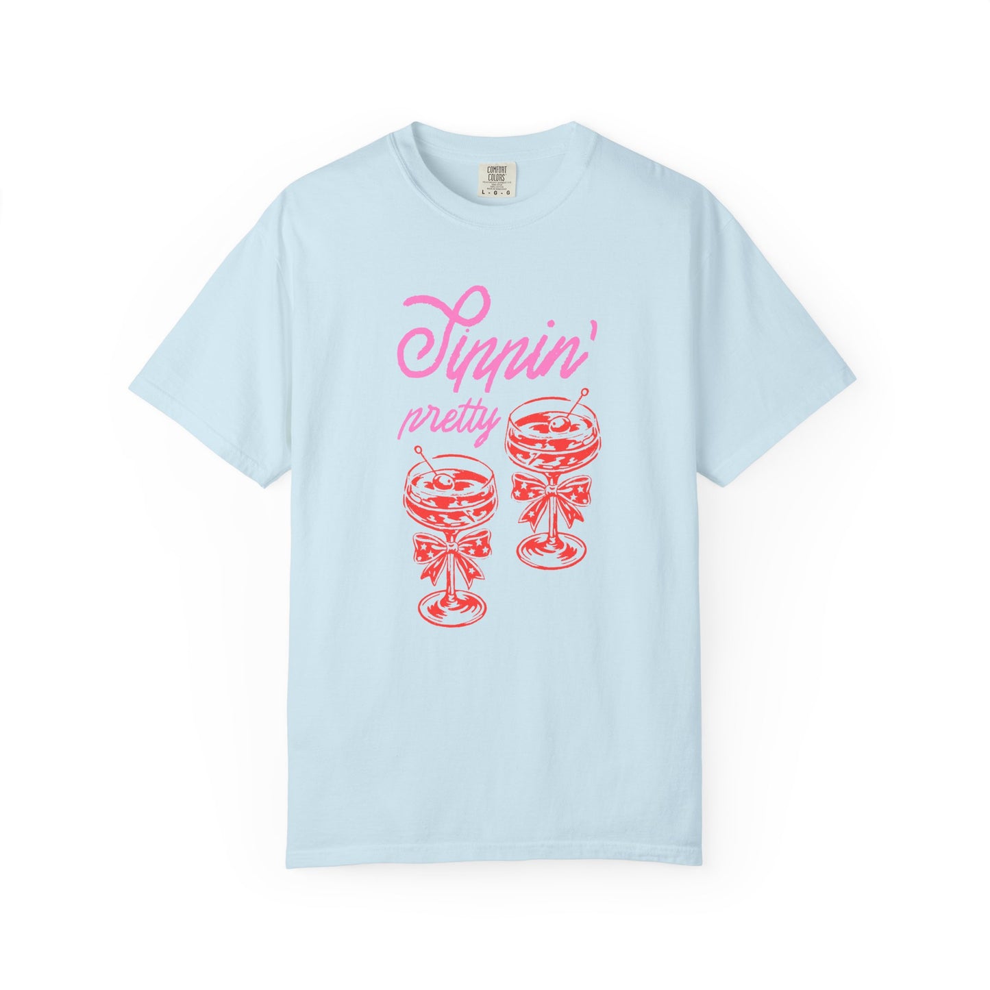 Sippin' Pretty T-Shirt, Fun Casual Wear, Summer Vibe Tee, Perfect for Parties, Gifts for Friends, Relaxed Fit Fashion