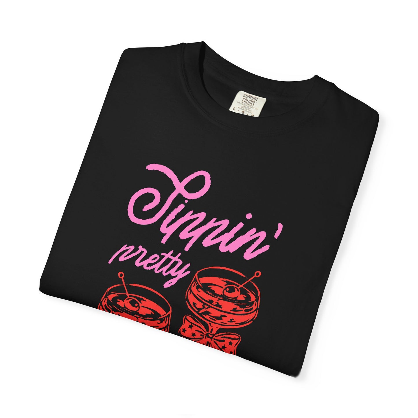 Sippin' Pretty T-Shirt, Fun Casual Wear, Summer Vibe Tee, Perfect for Parties, Gifts for Friends, Relaxed Fit Fashion