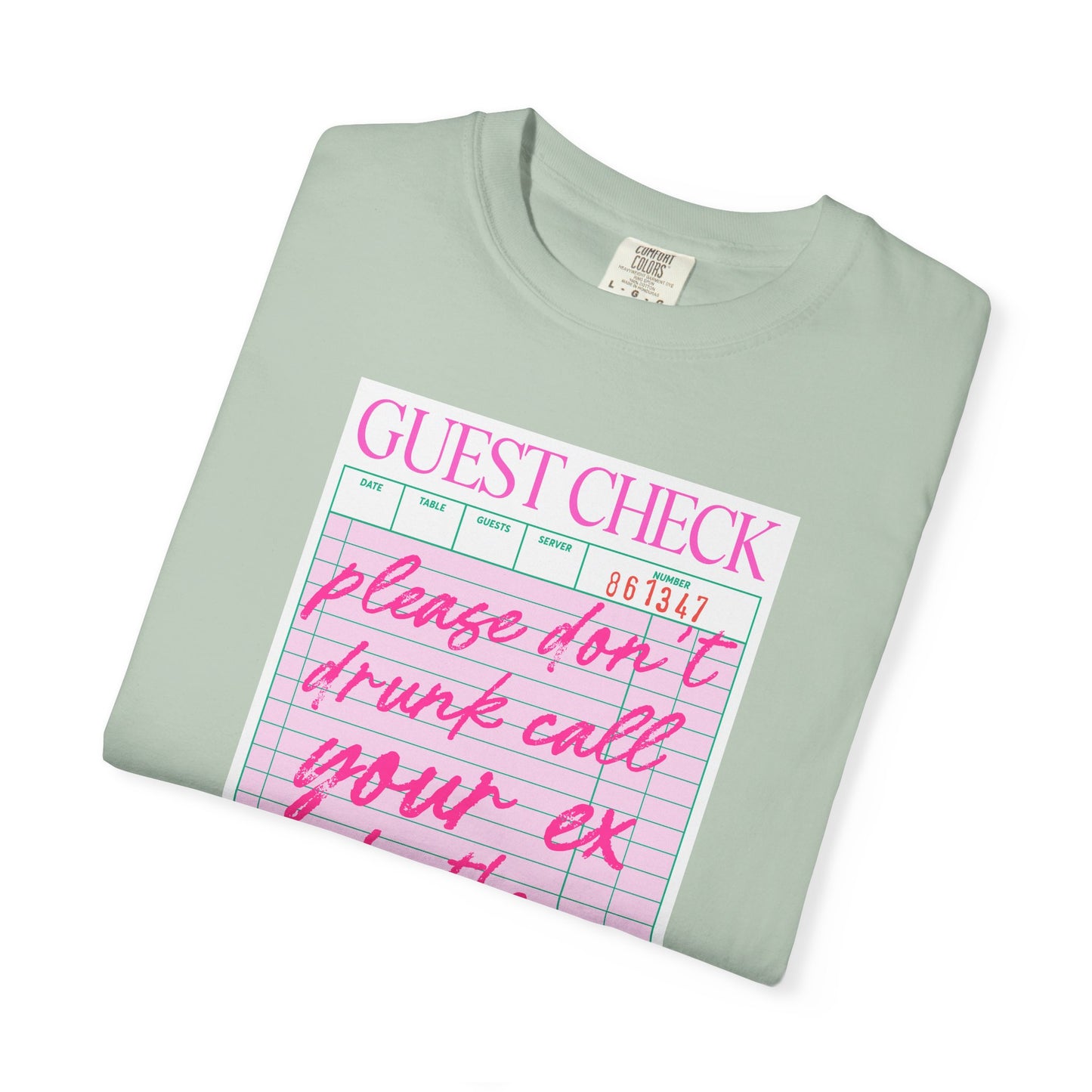 Guest Check Humor T-Shirt | Fun Gift for Friends, Quirky Graphic Tee, Casual Wear, Birthday Present, Restaurant Theme Apparel