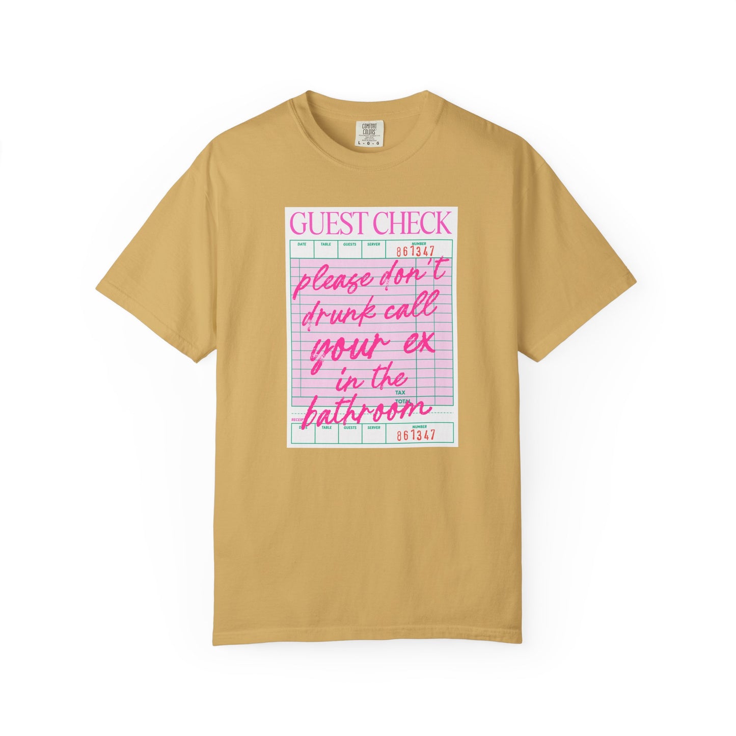Guest Check Humor T-Shirt | Fun Gift for Friends, Quirky Graphic Tee, Casual Wear, Birthday Present, Restaurant Theme Apparel