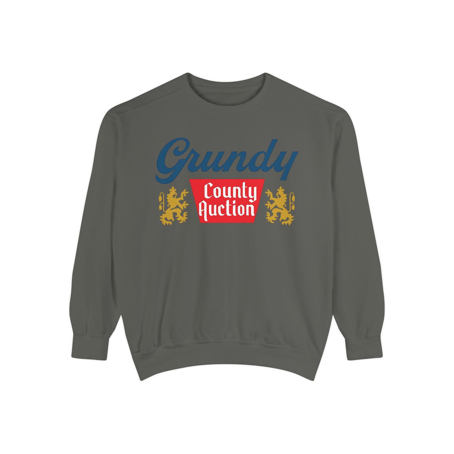 Grundy County Auction Comfort Colors® Sweatshirt – Retro Country Music Graphic Crewneck