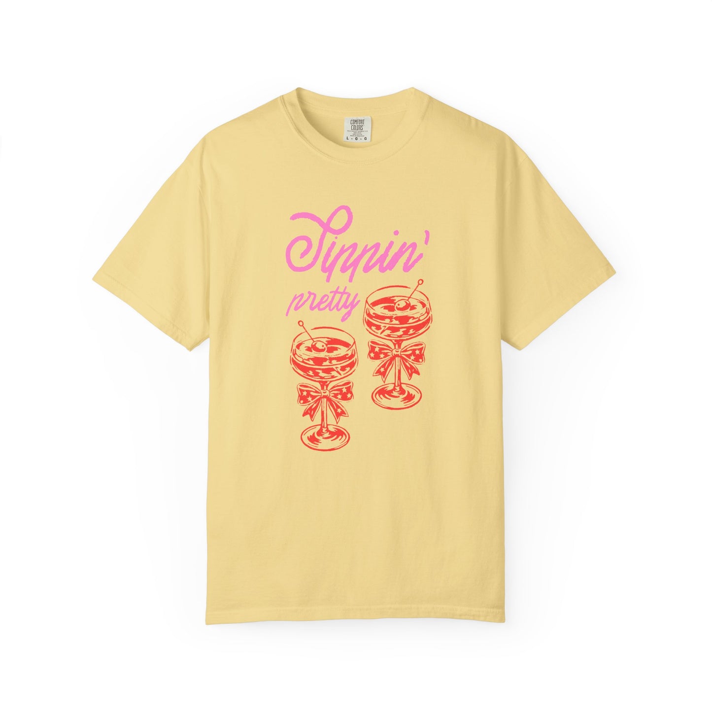 Sippin' Pretty T-Shirt, Fun Casual Wear, Summer Vibe Tee, Perfect for Parties, Gifts for Friends, Relaxed Fit Fashion