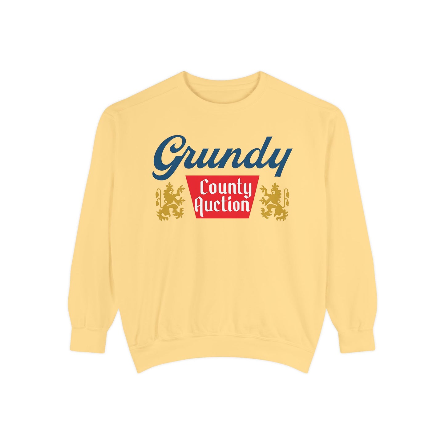 Grundy County Auction Comfort Colors® Sweatshirt – Retro Country Music Graphic Crewneck