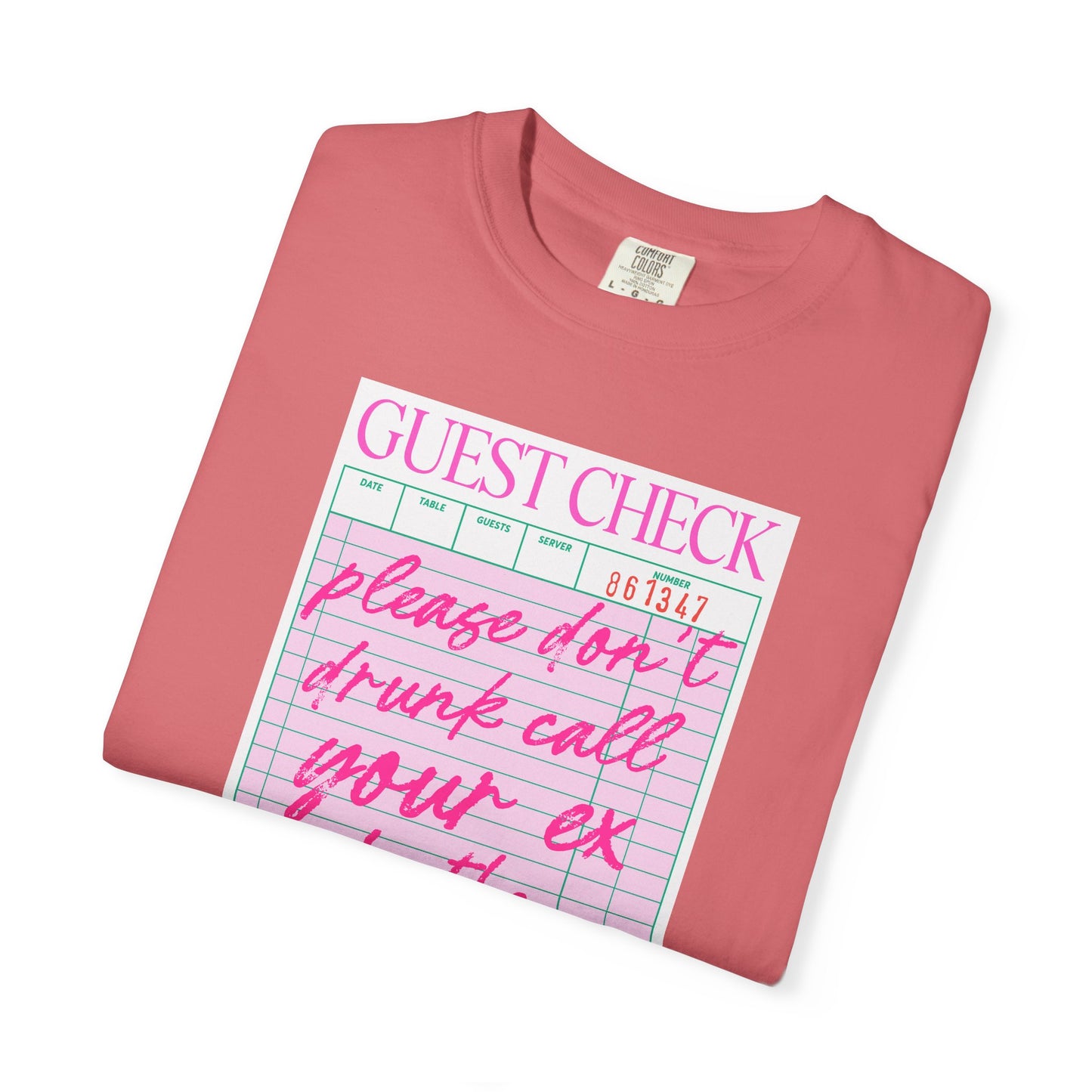 Guest Check Humor T-Shirt | Fun Gift for Friends, Quirky Graphic Tee, Casual Wear, Birthday Present, Restaurant Theme Apparel