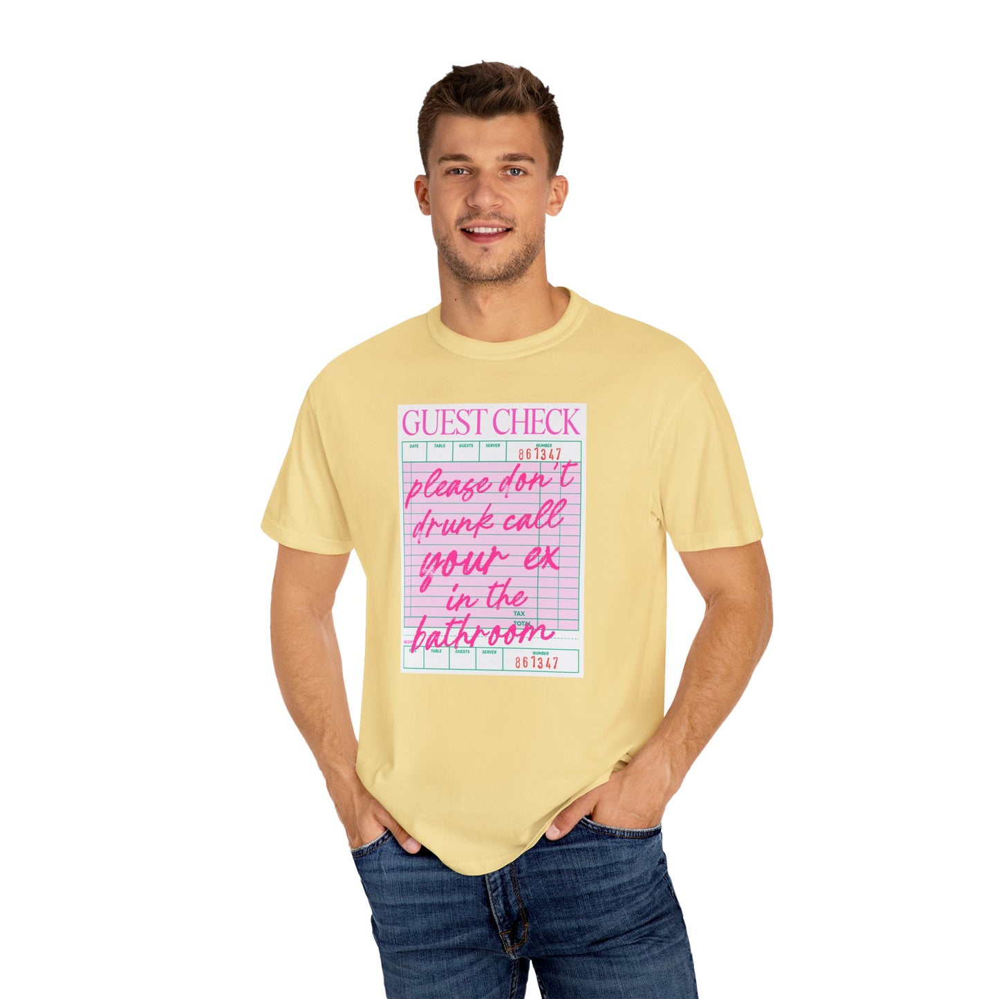 Guest Check Humor T-Shirt | Fun Gift for Friends, Quirky Graphic Tee, Casual Wear, Birthday Present, Restaurant Theme Apparel