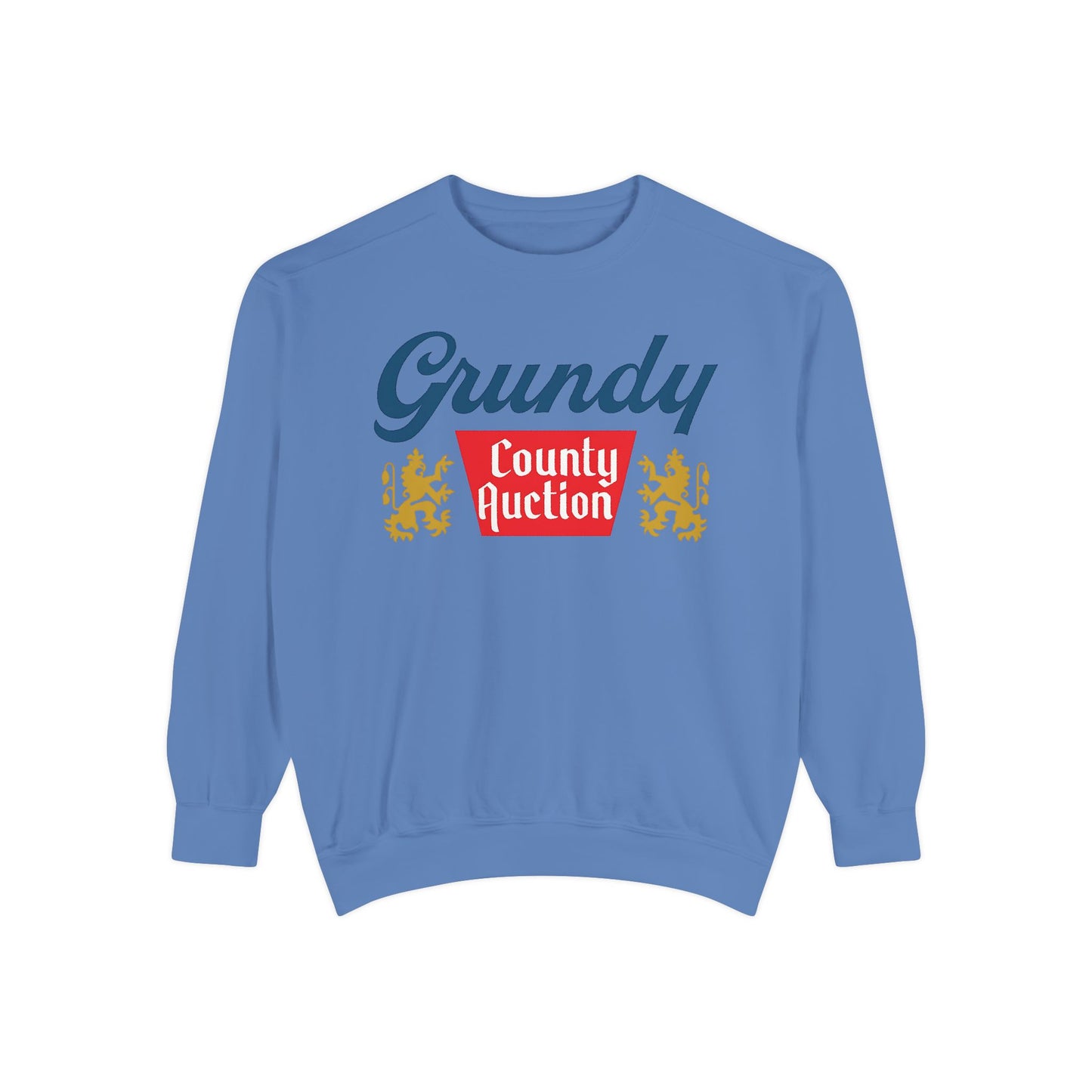 Grundy County Auction Comfort Colors® Sweatshirt – Retro Country Music Graphic Crewneck