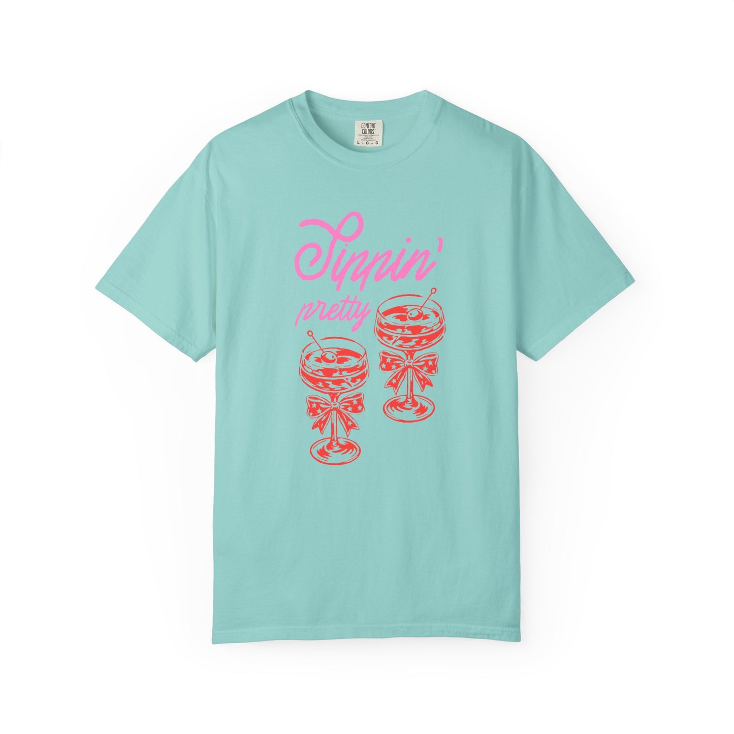 Sippin' Pretty T-Shirt, Fun Casual Wear, Summer Vibe Tee, Perfect for Parties, Gifts for Friends, Relaxed Fit Fashion