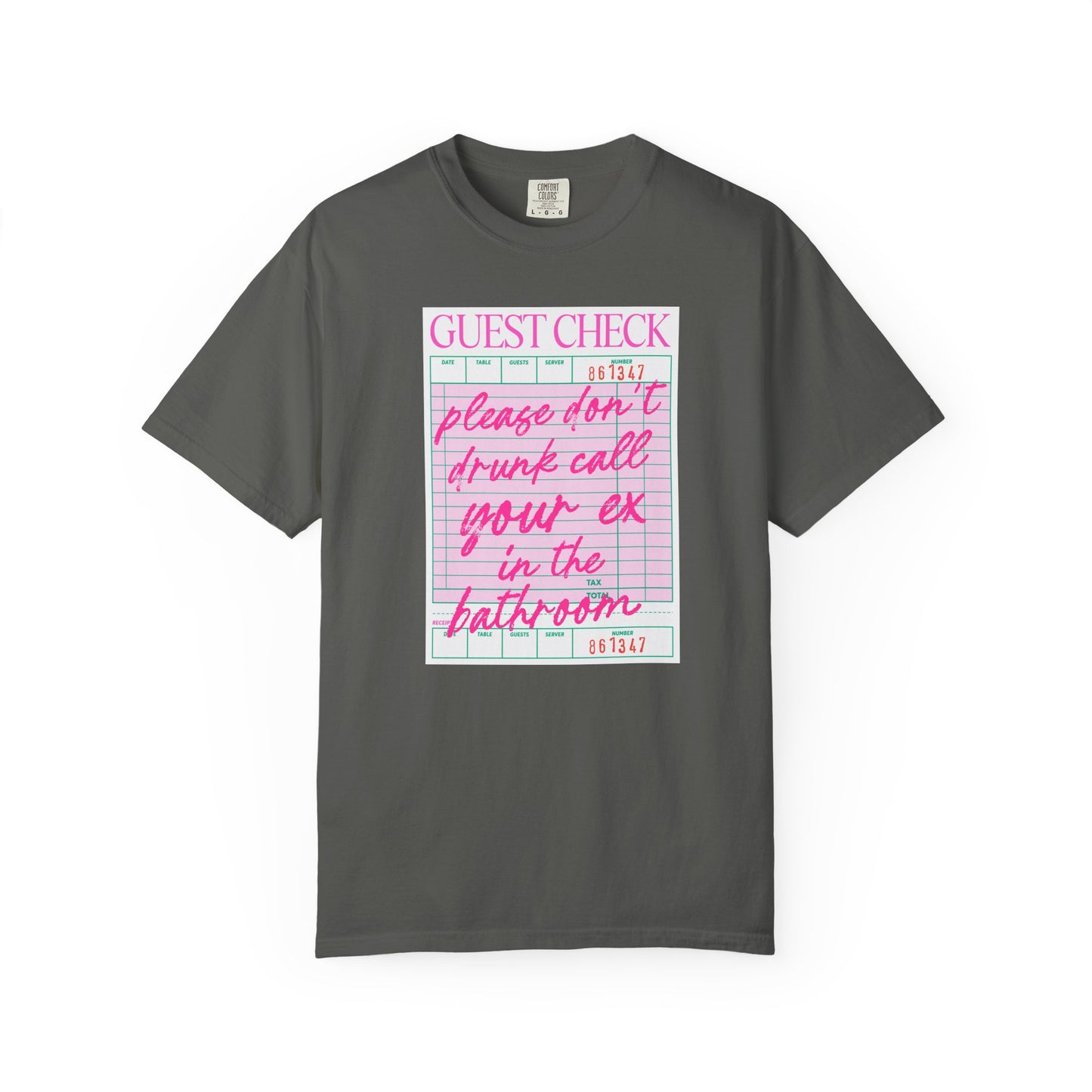 Guest Check Humor T-Shirt | Fun Gift for Friends, Quirky Graphic Tee, Casual Wear, Birthday Present, Restaurant Theme Apparel