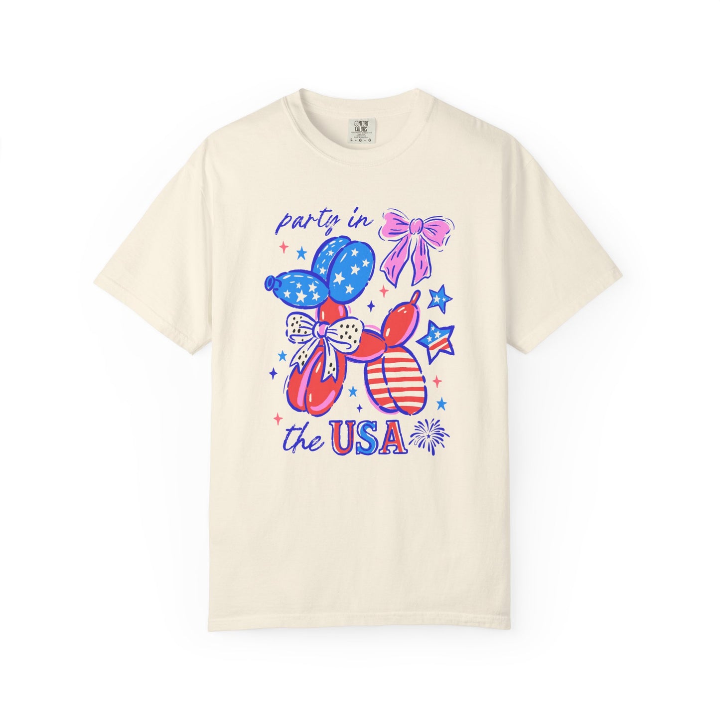 Patriotic Party T-Shirt - Unisex Garment-Dyed Tee for 4th of July, USA Independence Day, Summer Celebrations, Casual Wear, Gift Ideas