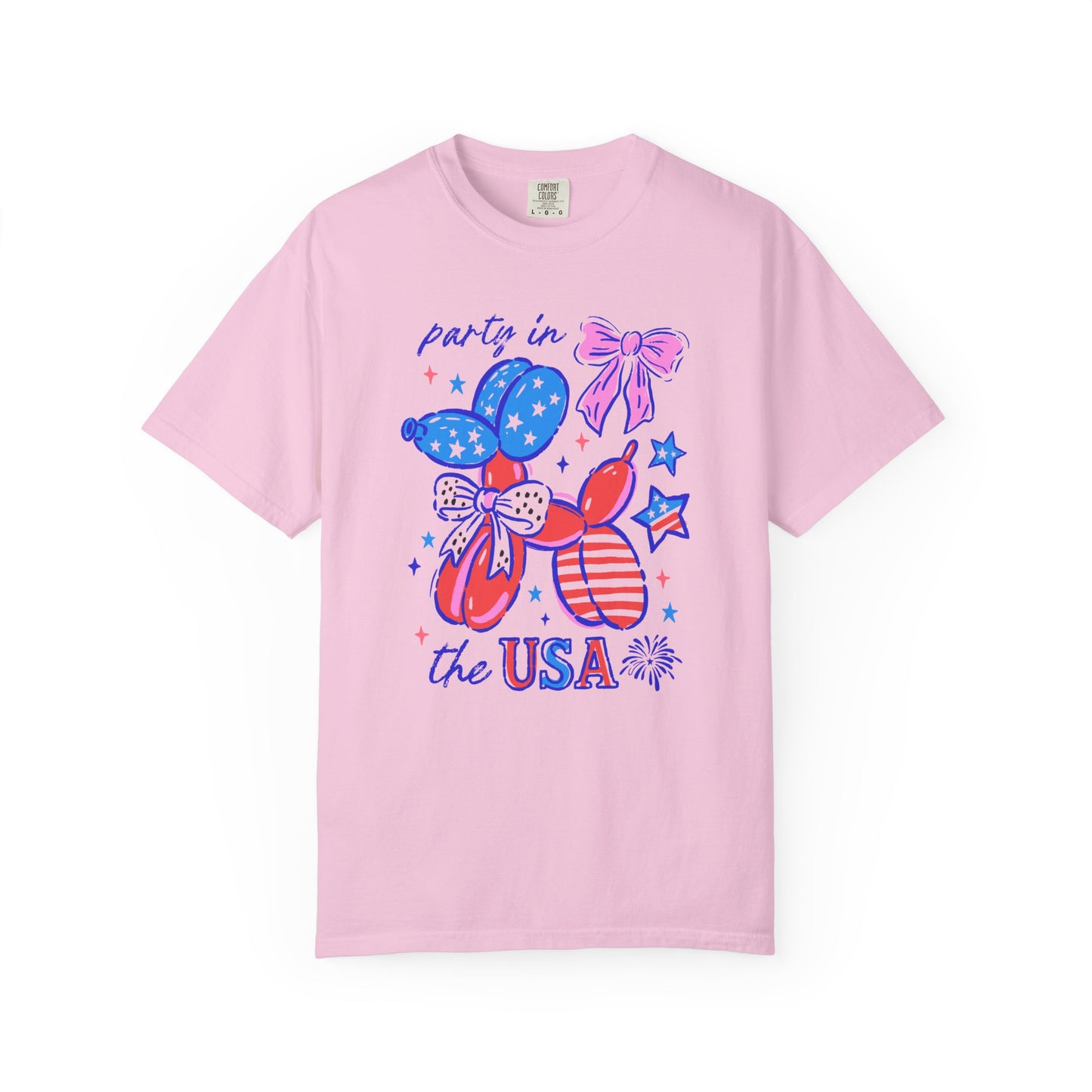 Patriotic Party T-Shirt - Unisex Garment-Dyed Tee for 4th of July, USA Independence Day, Summer Celebrations, Casual Wear, Gift Ideas