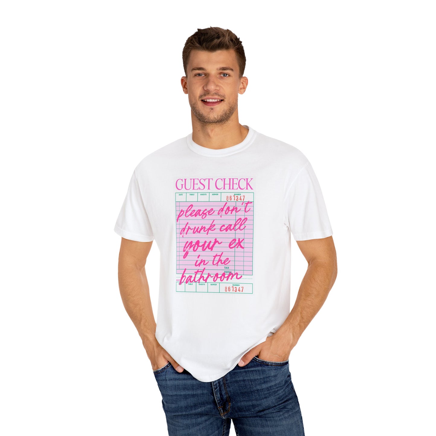 Guest Check Humor T-Shirt | Fun Gift for Friends, Quirky Graphic Tee, Casual Wear, Birthday Present, Restaurant Theme Apparel