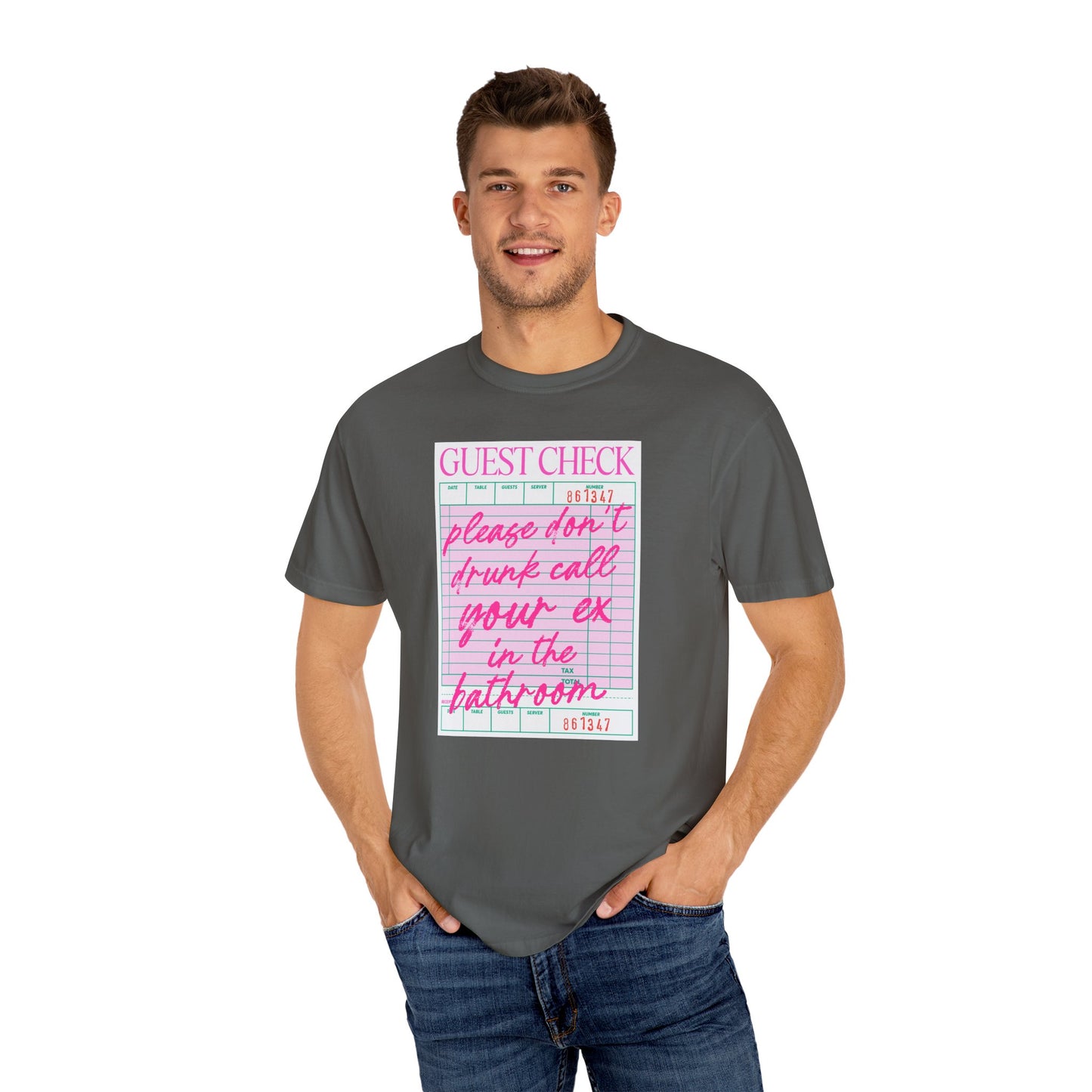 Guest Check Humor T-Shirt | Fun Gift for Friends, Quirky Graphic Tee, Casual Wear, Birthday Present, Restaurant Theme Apparel