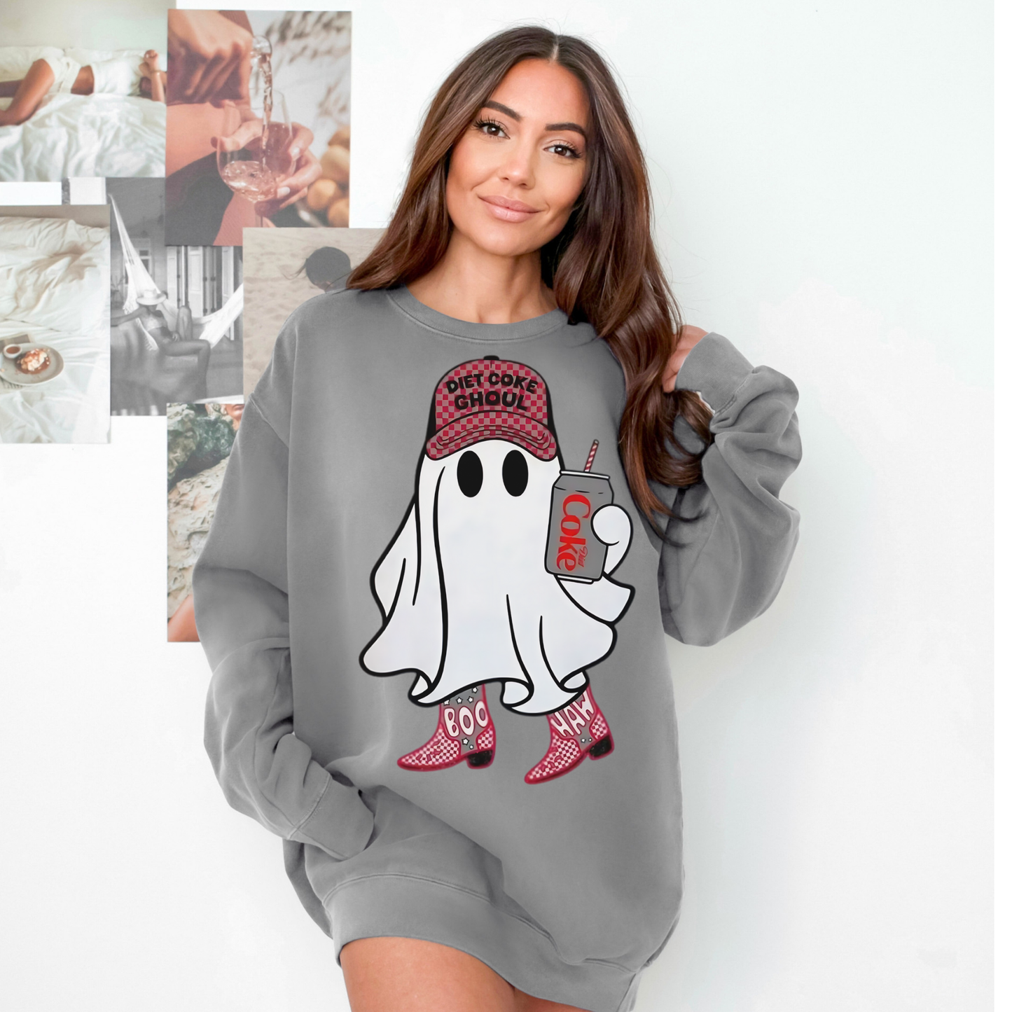 Diet Coke Ghoul Comfort Colors® Halloween Sweatshirt – Spooky Cute Ghost Crewneck