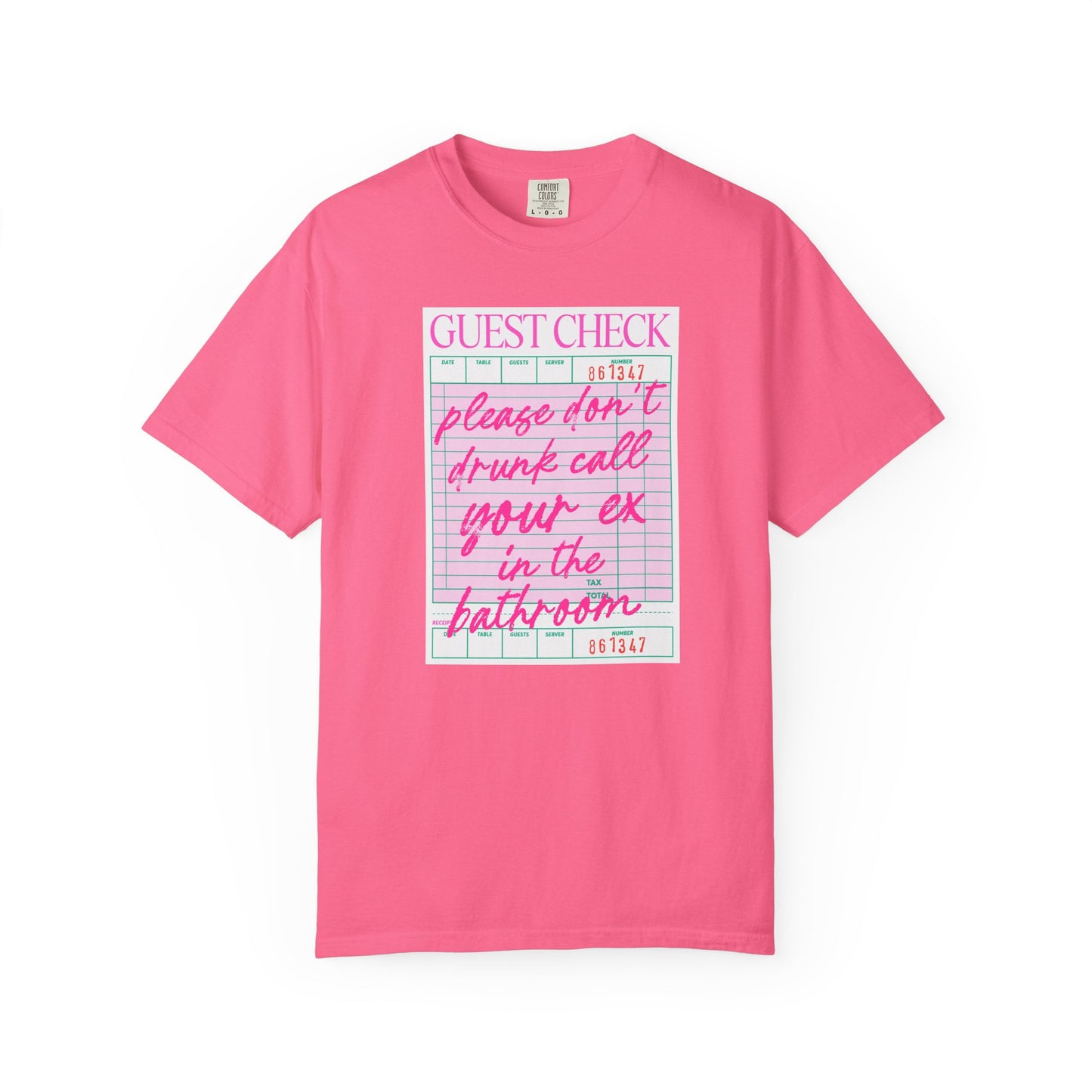 Guest Check Humor T-Shirt | Fun Gift for Friends, Quirky Graphic Tee, Casual Wear, Birthday Present, Restaurant Theme Apparel