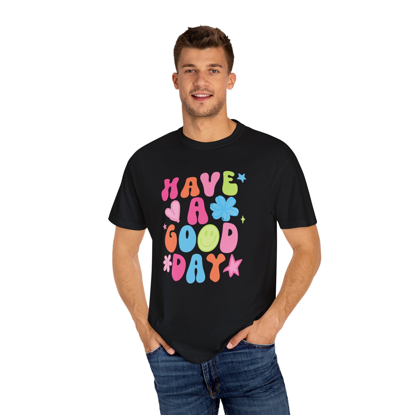 Colorful Good Vibes T-Shirt, Unisex Casual Tee, Positive Quote Shirt, Gift for Friends, Summer Outfit, Mood Enhancer Apparel