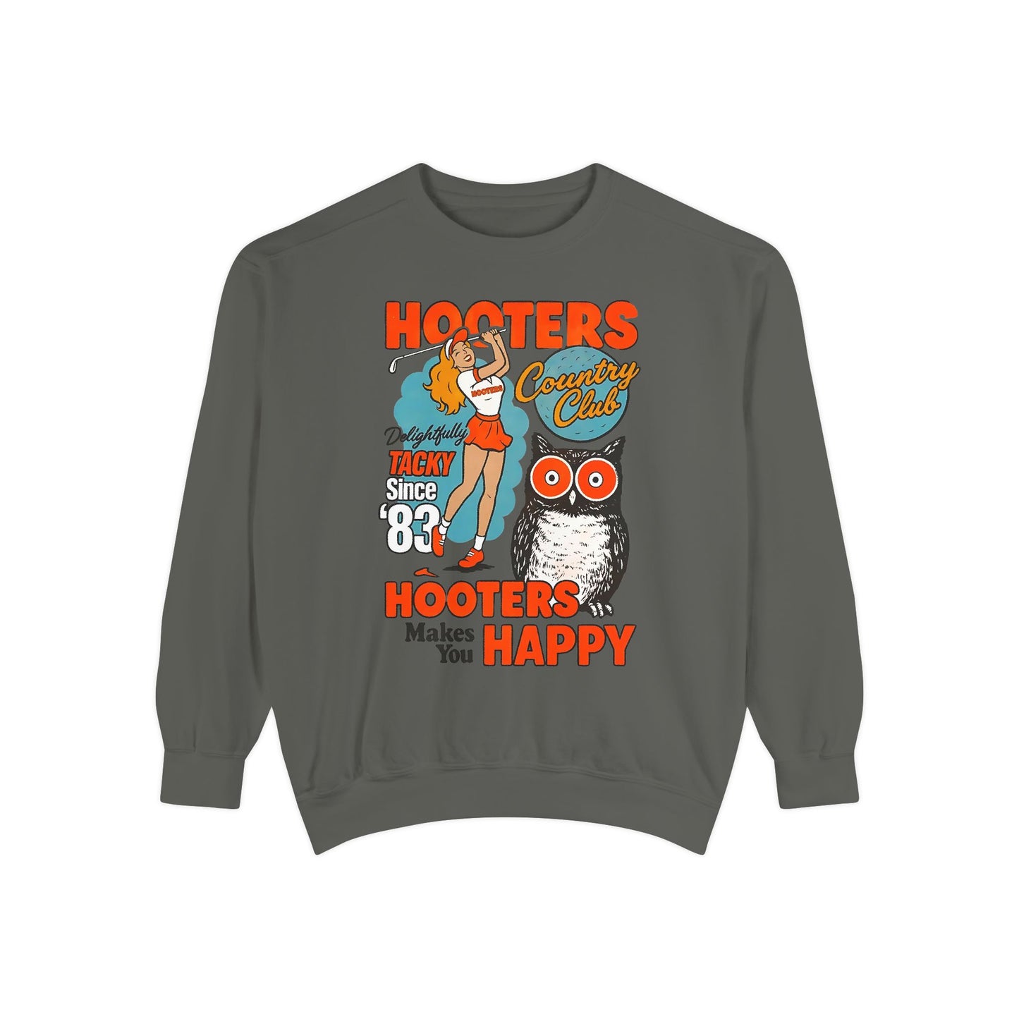 Hooters Country Club Comfort Colors® Sweatshirt – Retro Golf Graphic Crewneck