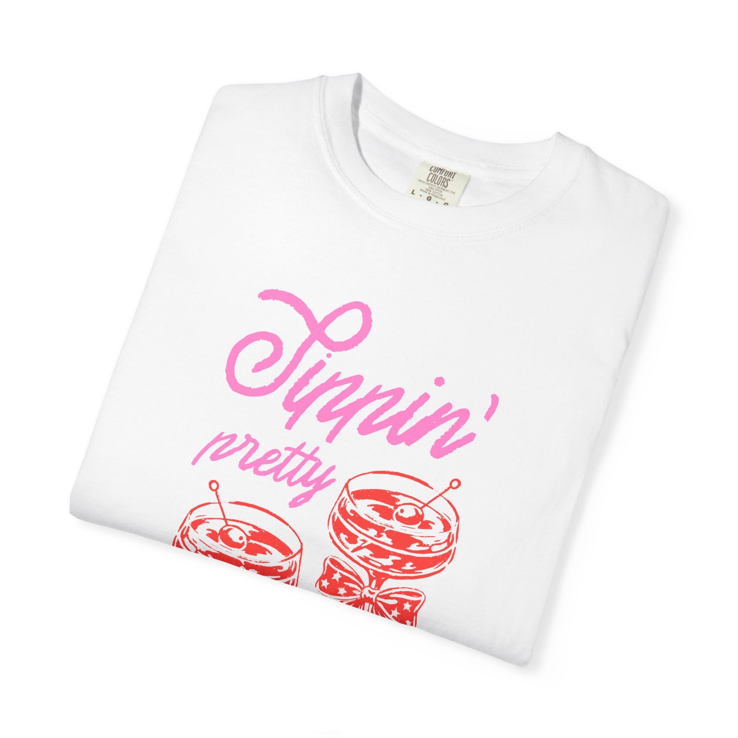 Sippin' Pretty T-Shirt, Fun Casual Wear, Summer Vibe Tee, Perfect for Parties, Gifts for Friends, Relaxed Fit Fashion