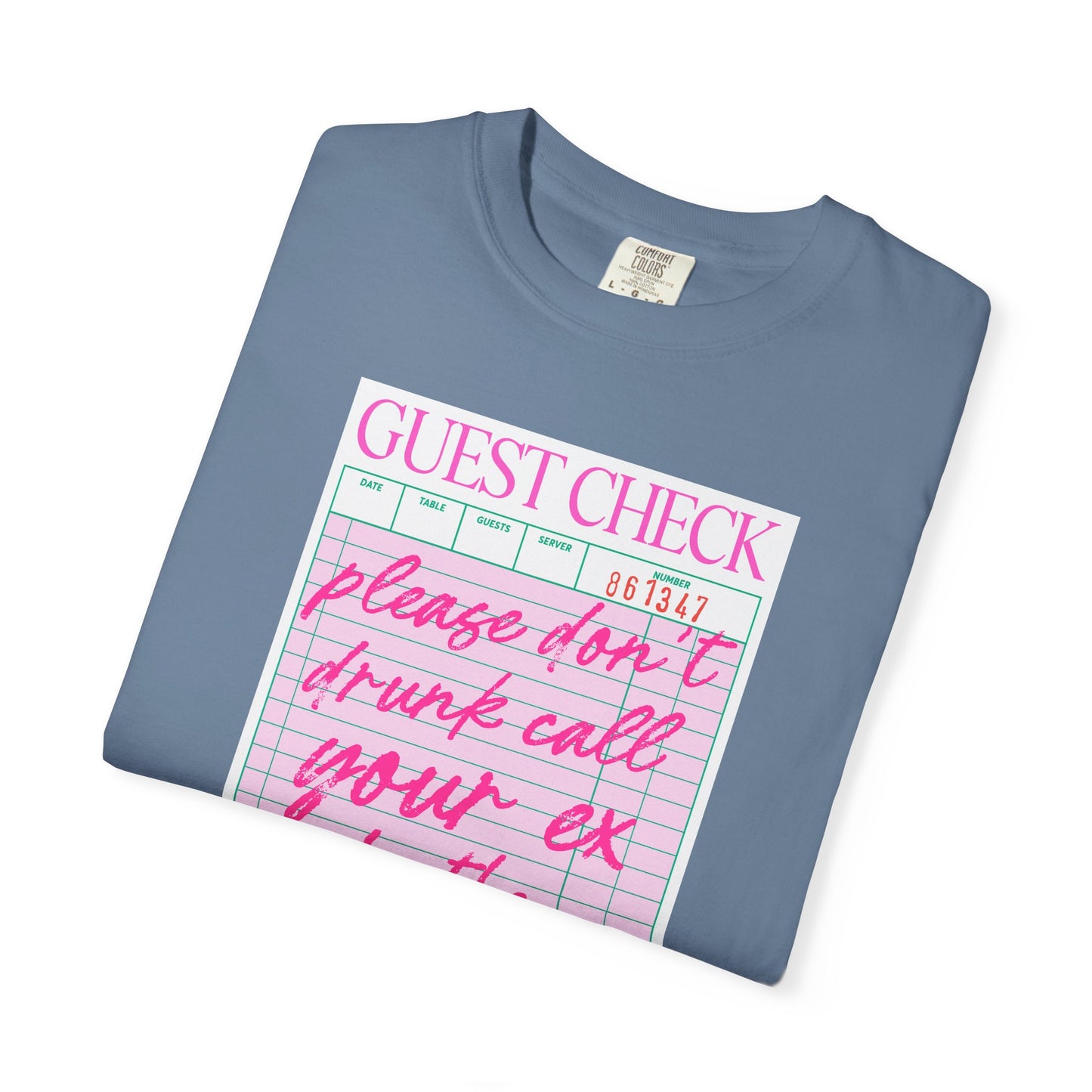 Guest Check Humor T-Shirt | Fun Gift for Friends, Quirky Graphic Tee, Casual Wear, Birthday Present, Restaurant Theme Apparel