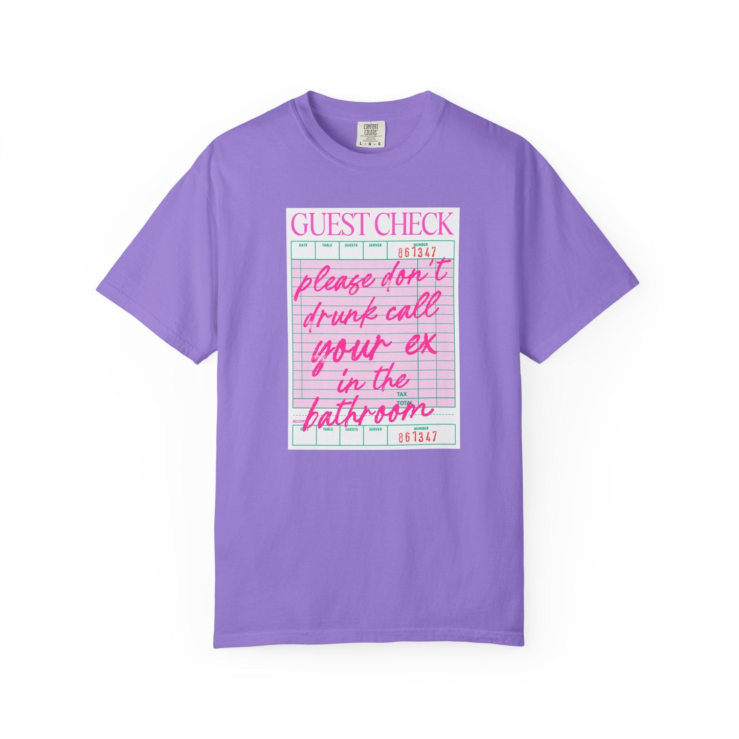 Guest Check Humor T-Shirt | Fun Gift for Friends, Quirky Graphic Tee, Casual Wear, Birthday Present, Restaurant Theme Apparel