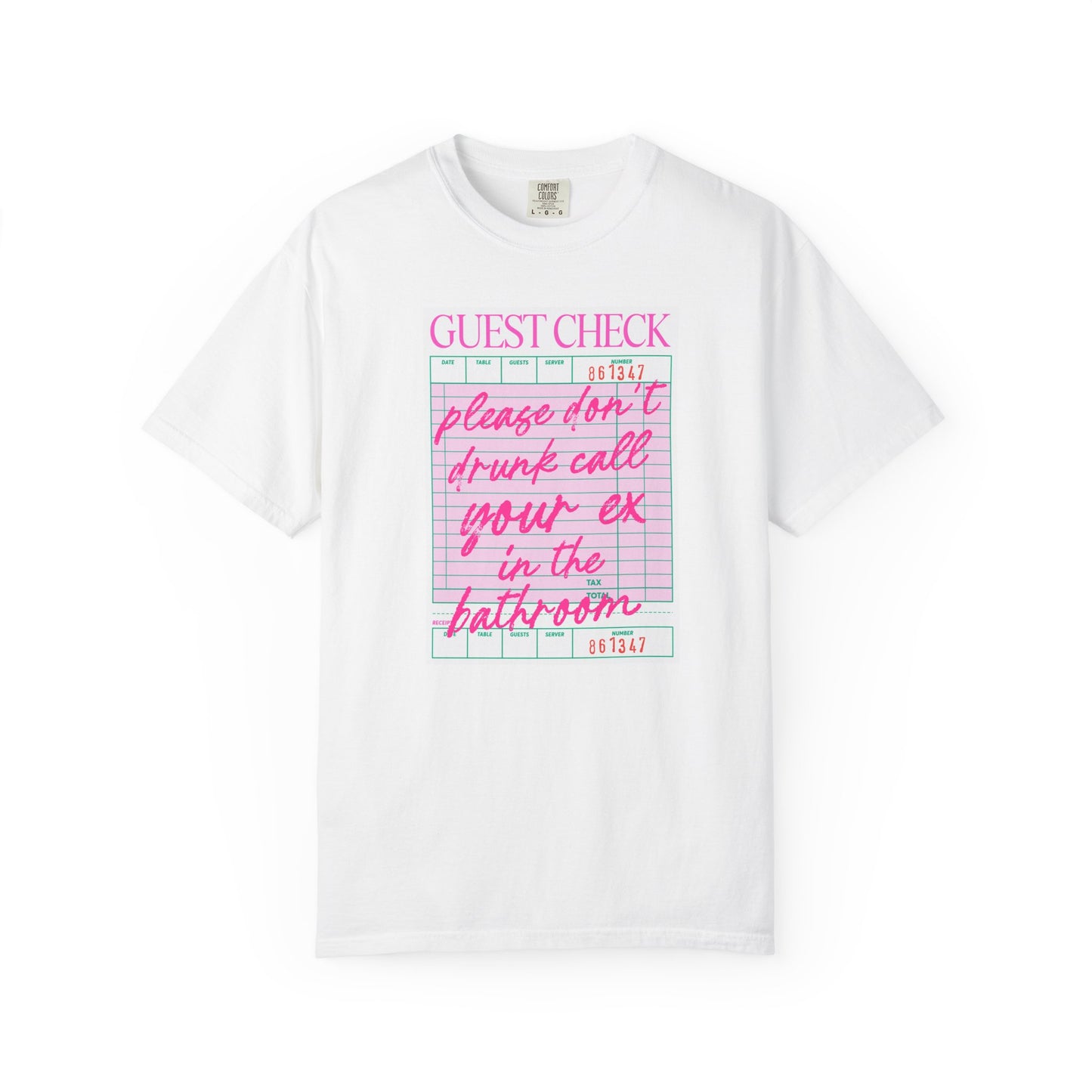 Guest Check Humor T-Shirt | Fun Gift for Friends, Quirky Graphic Tee, Casual Wear, Birthday Present, Restaurant Theme Apparel
