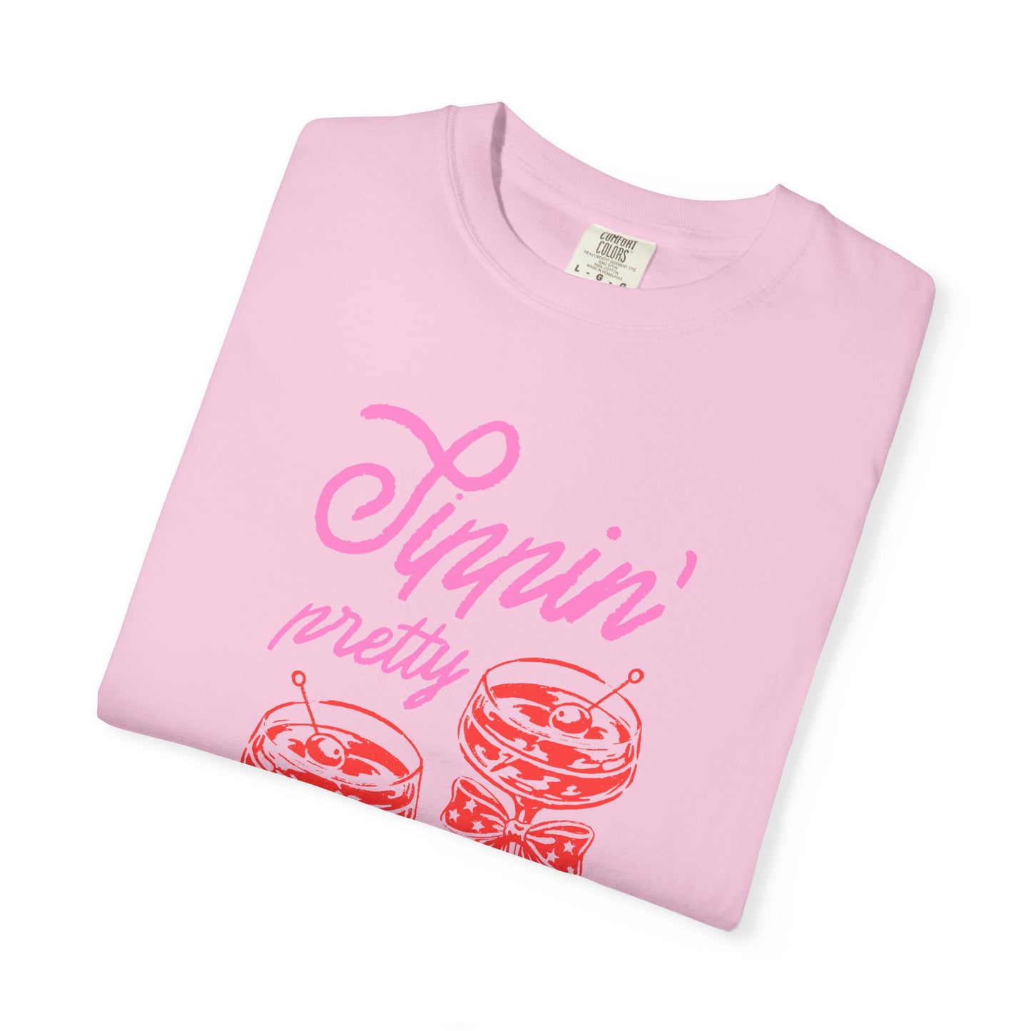 Sippin' Pretty T-Shirt, Fun Casual Wear, Summer Vibe Tee, Perfect for Parties, Gifts for Friends, Relaxed Fit Fashion
