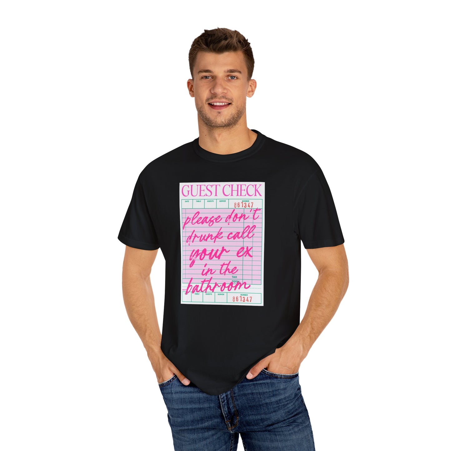 Guest Check Humor T-Shirt | Fun Gift for Friends, Quirky Graphic Tee, Casual Wear, Birthday Present, Restaurant Theme Apparel