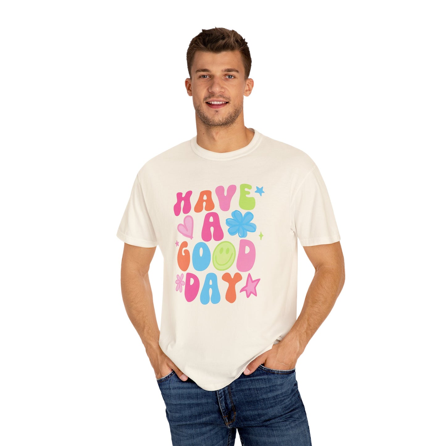 Colorful Good Vibes T-Shirt, Unisex Casual Tee, Positive Quote Shirt, Gift for Friends, Summer Outfit, Mood Enhancer Apparel
