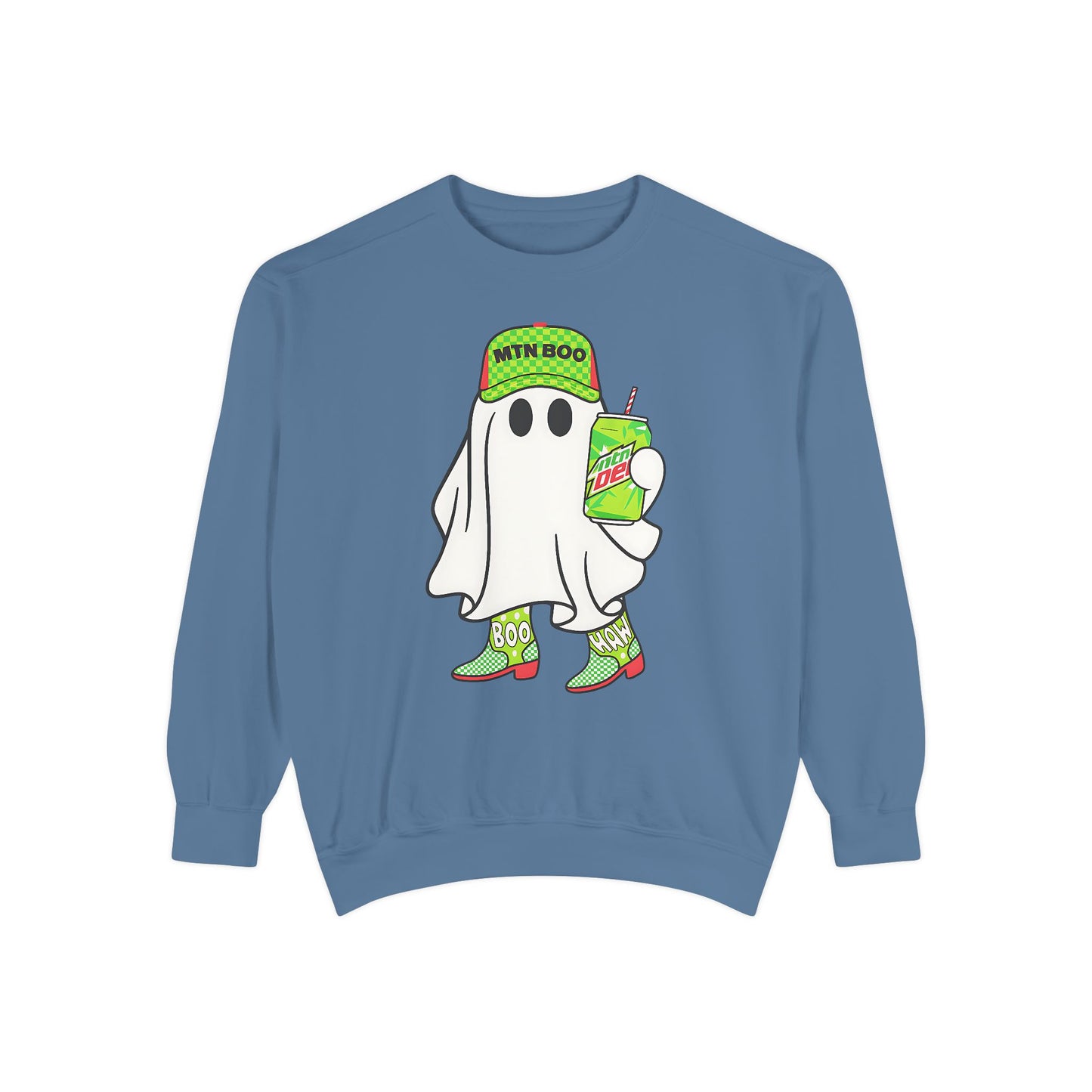 MTN BOO Comfort Colors® Sweatshirt – Mountain Dew Ghost Oversized Halloween Crewneck