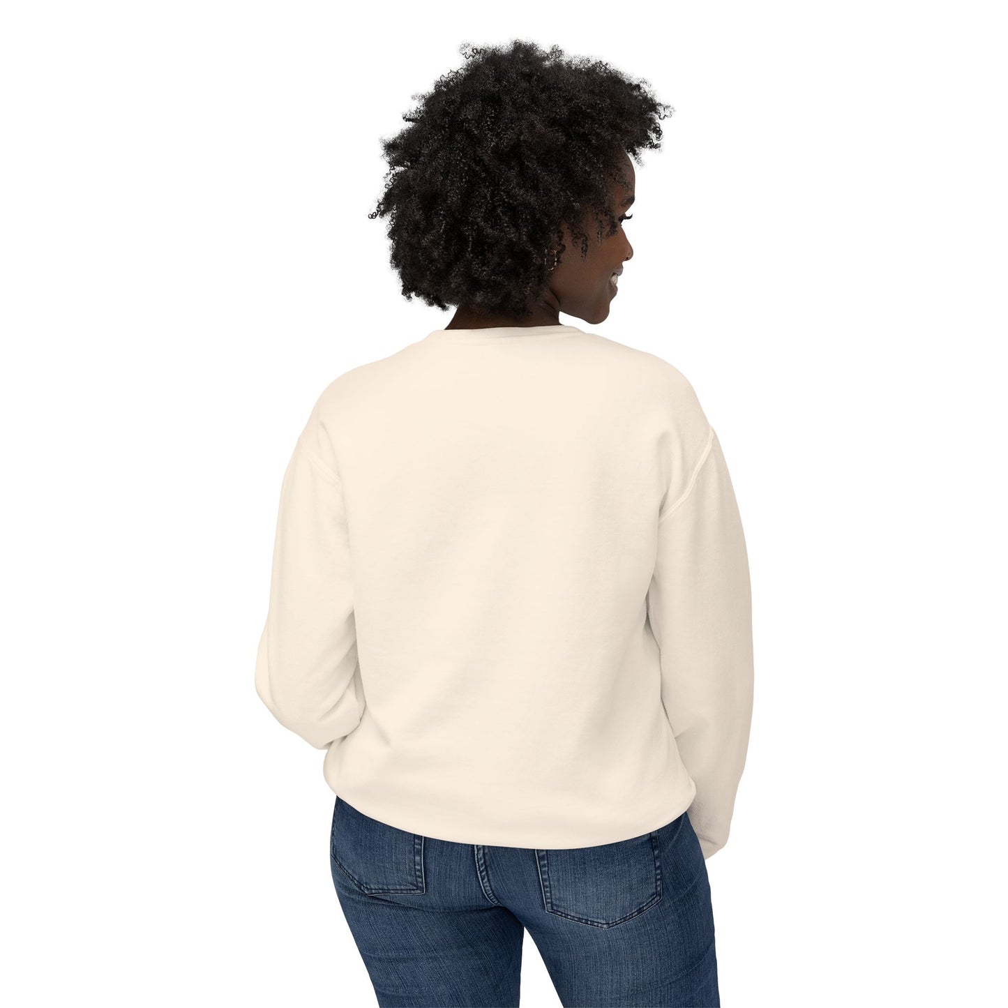 Happy Vibes Sweatshirt: Unisex Lightweight Crewneck, Casual Wear, Gift for Friends, Birthday, Everyday Comfort, Positive Message