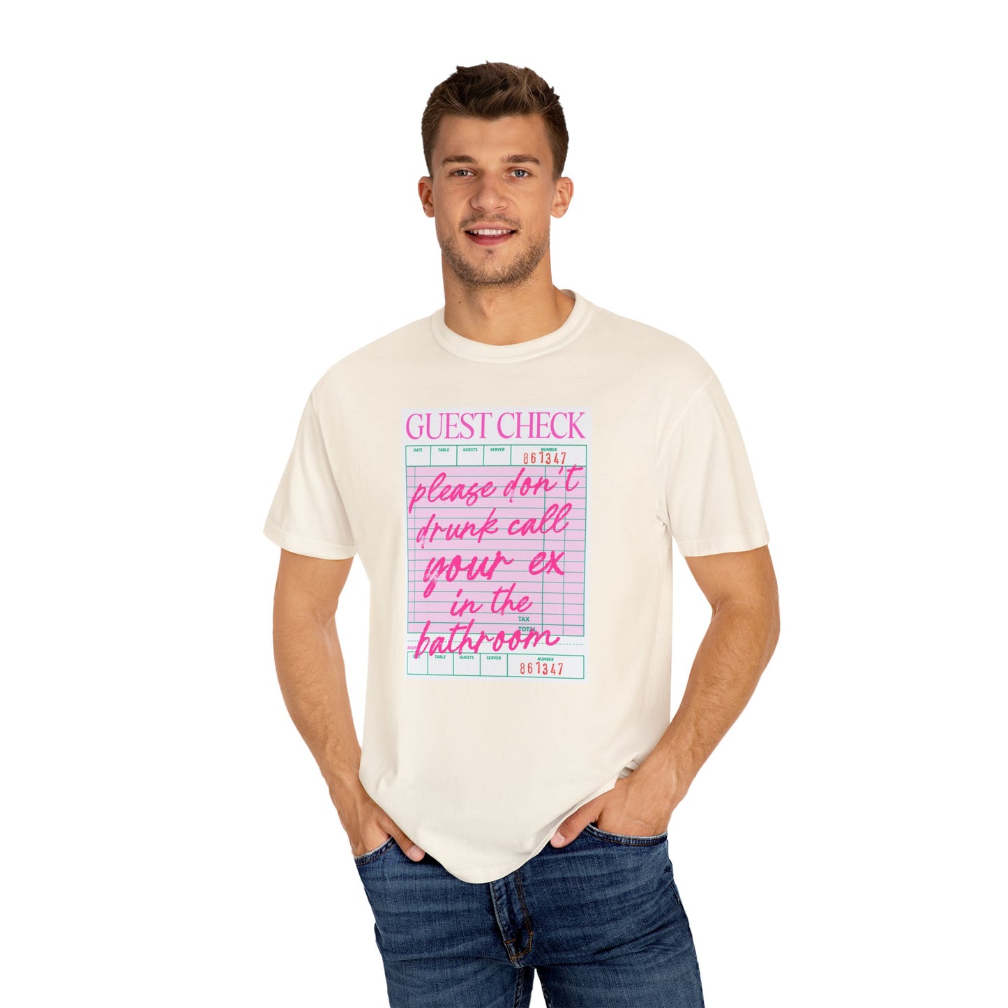 Guest Check Humor T-Shirt | Fun Gift for Friends, Quirky Graphic Tee, Casual Wear, Birthday Present, Restaurant Theme Apparel