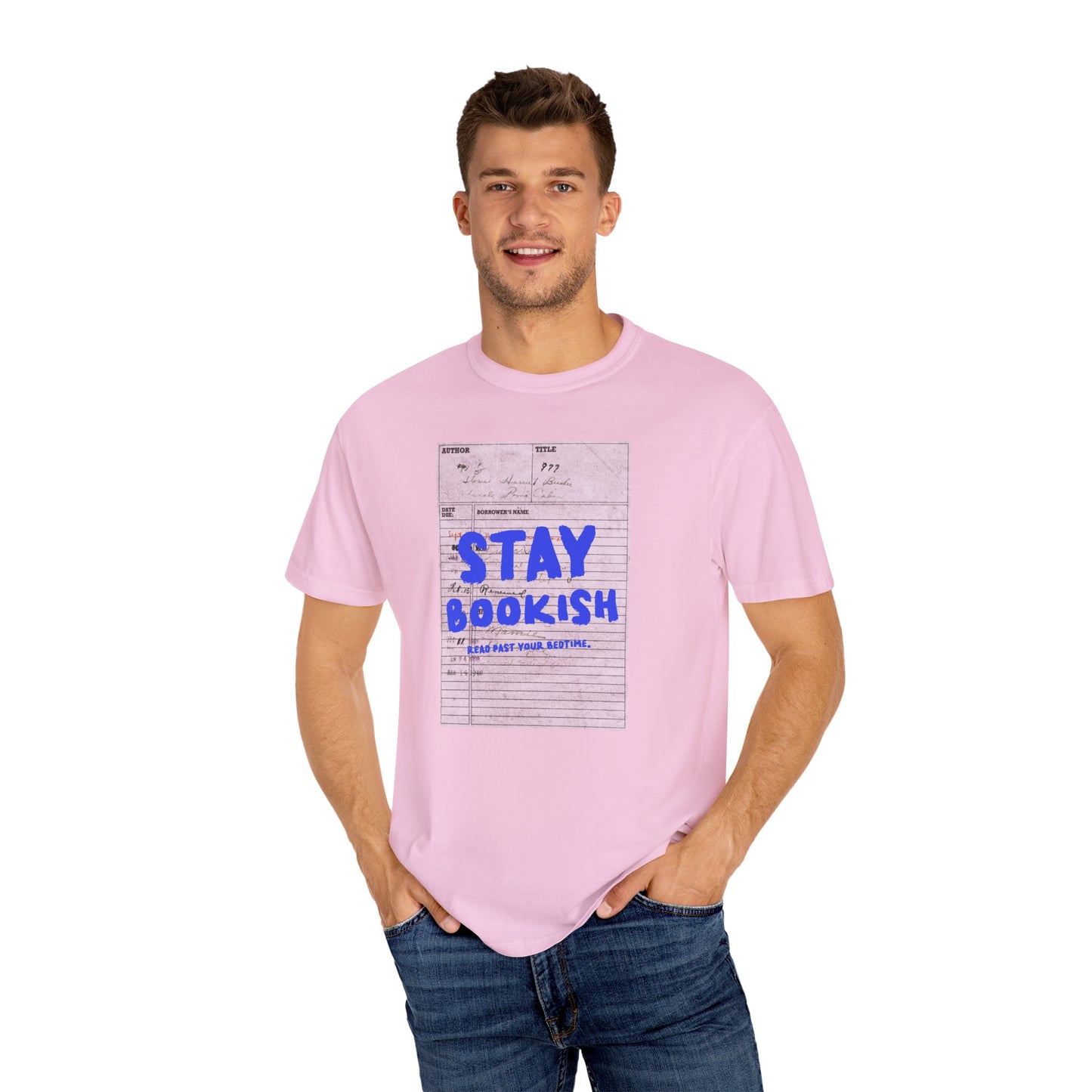 Stay Bookish Unisex Garment-Dyed T-shirt, Reading Gift, Book Lover Tee, Literary Apparel, Cozy Casual Wear