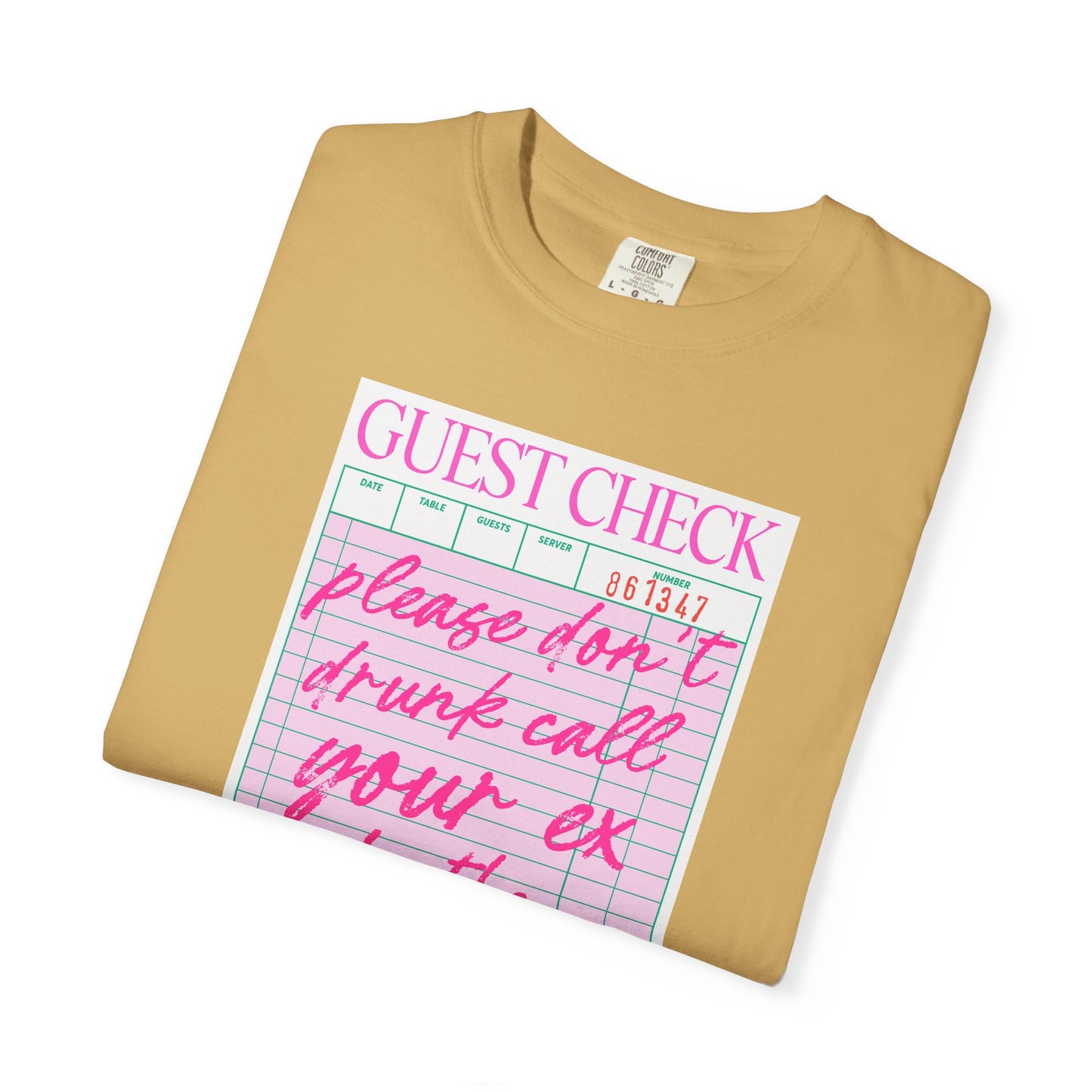 Guest Check Humor T-Shirt | Fun Gift for Friends, Quirky Graphic Tee, Casual Wear, Birthday Present, Restaurant Theme Apparel