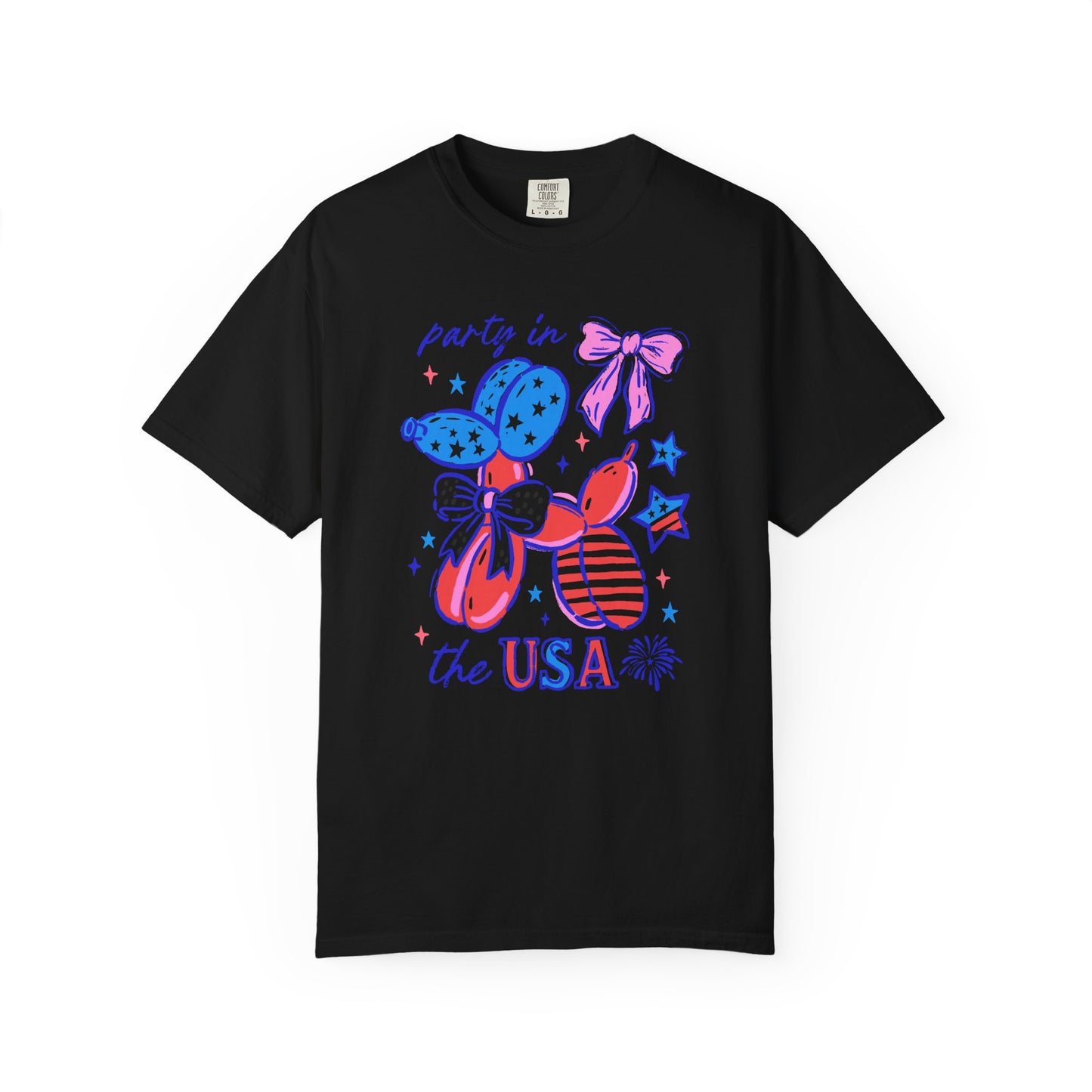Patriotic Party T-Shirt - Unisex Garment-Dyed Tee for 4th of July, USA Independence Day, Summer Celebrations, Casual Wear, Gift Ideas