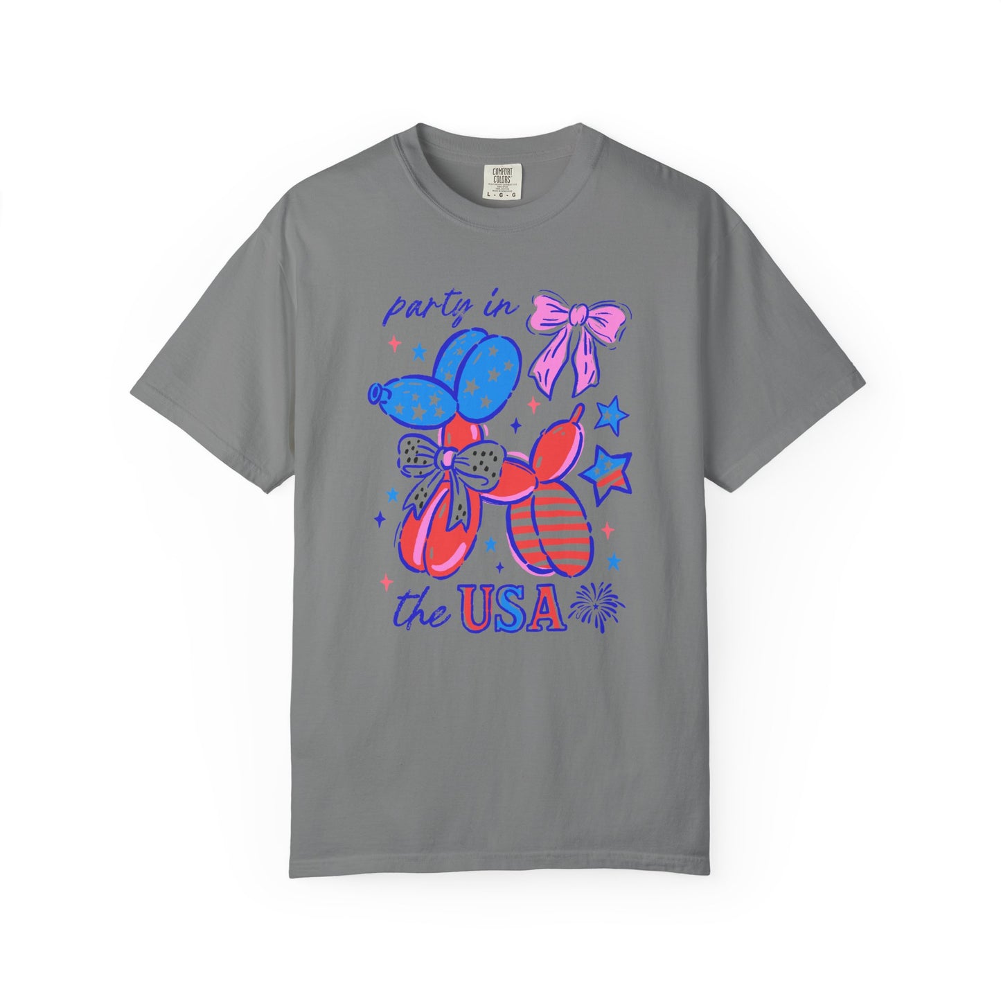 Patriotic Party T-Shirt - Unisex Garment-Dyed Tee for 4th of July, USA Independence Day, Summer Celebrations, Casual Wear, Gift Ideas