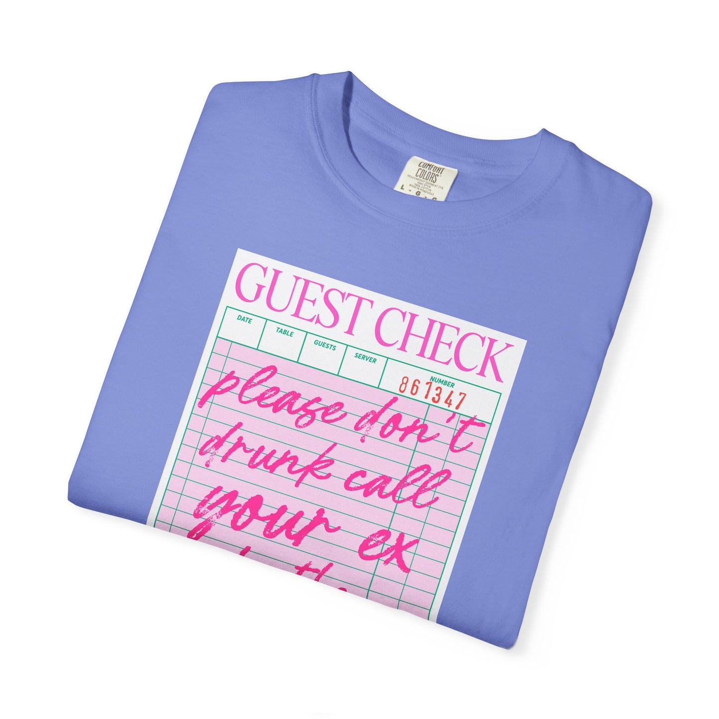 Guest Check Humor T-Shirt | Fun Gift for Friends, Quirky Graphic Tee, Casual Wear, Birthday Present, Restaurant Theme Apparel