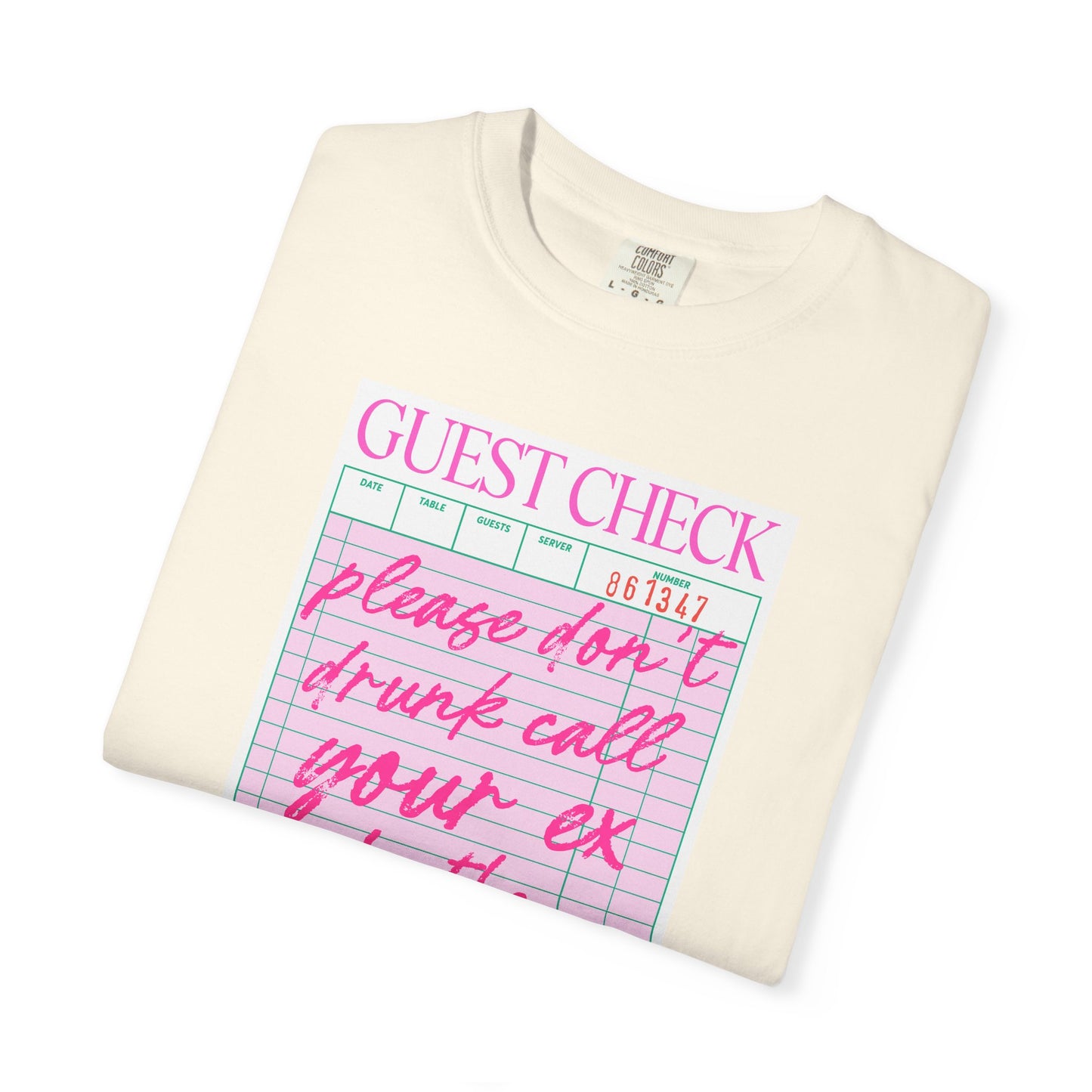Guest Check Humor T-Shirt | Fun Gift for Friends, Quirky Graphic Tee, Casual Wear, Birthday Present, Restaurant Theme Apparel