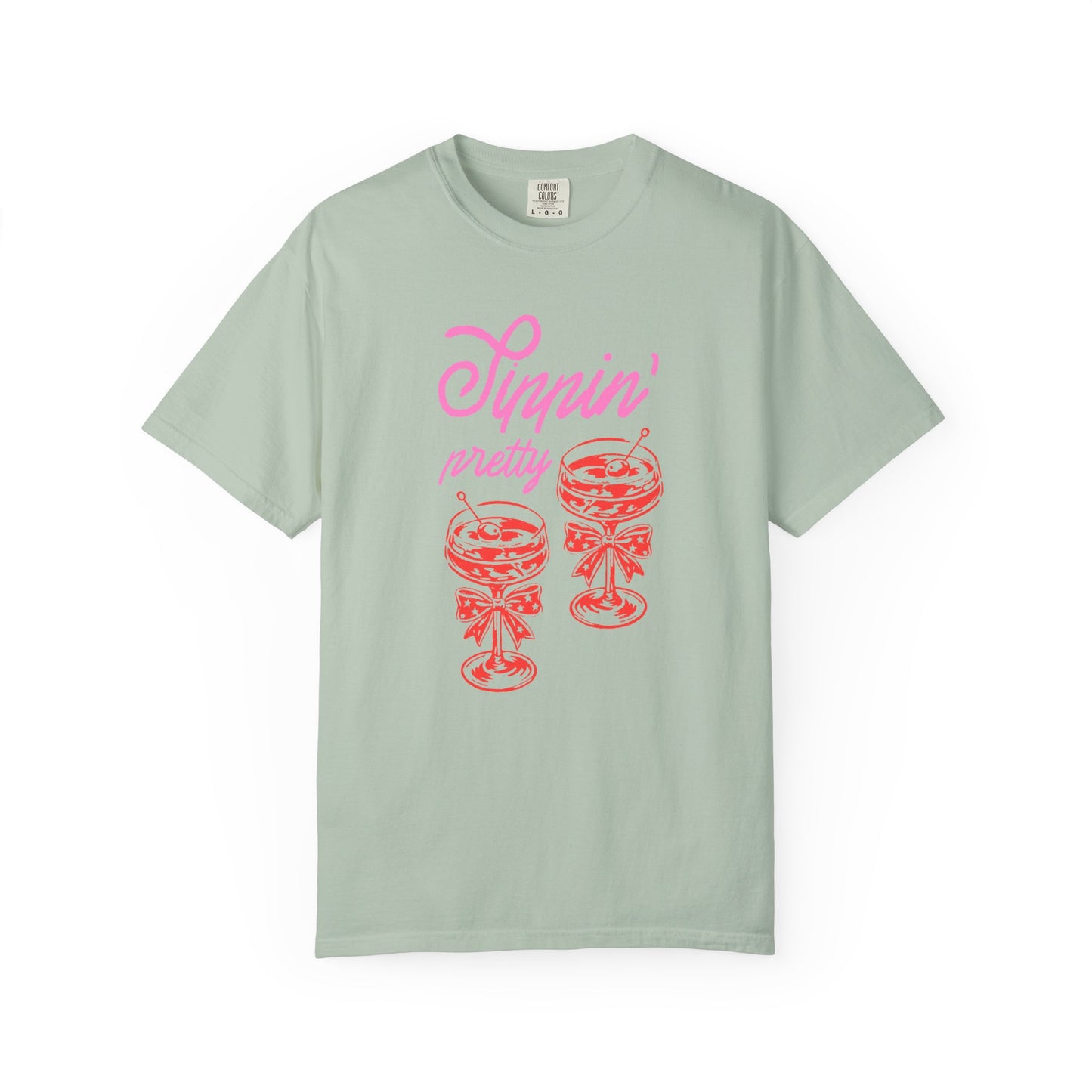 Sippin' Pretty T-Shirt, Fun Casual Wear, Summer Vibe Tee, Perfect for Parties, Gifts for Friends, Relaxed Fit Fashion