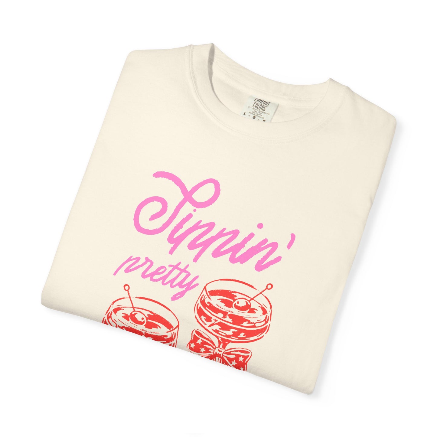 Sippin' Pretty T-Shirt, Fun Casual Wear, Summer Vibe Tee, Perfect for Parties, Gifts for Friends, Relaxed Fit Fashion