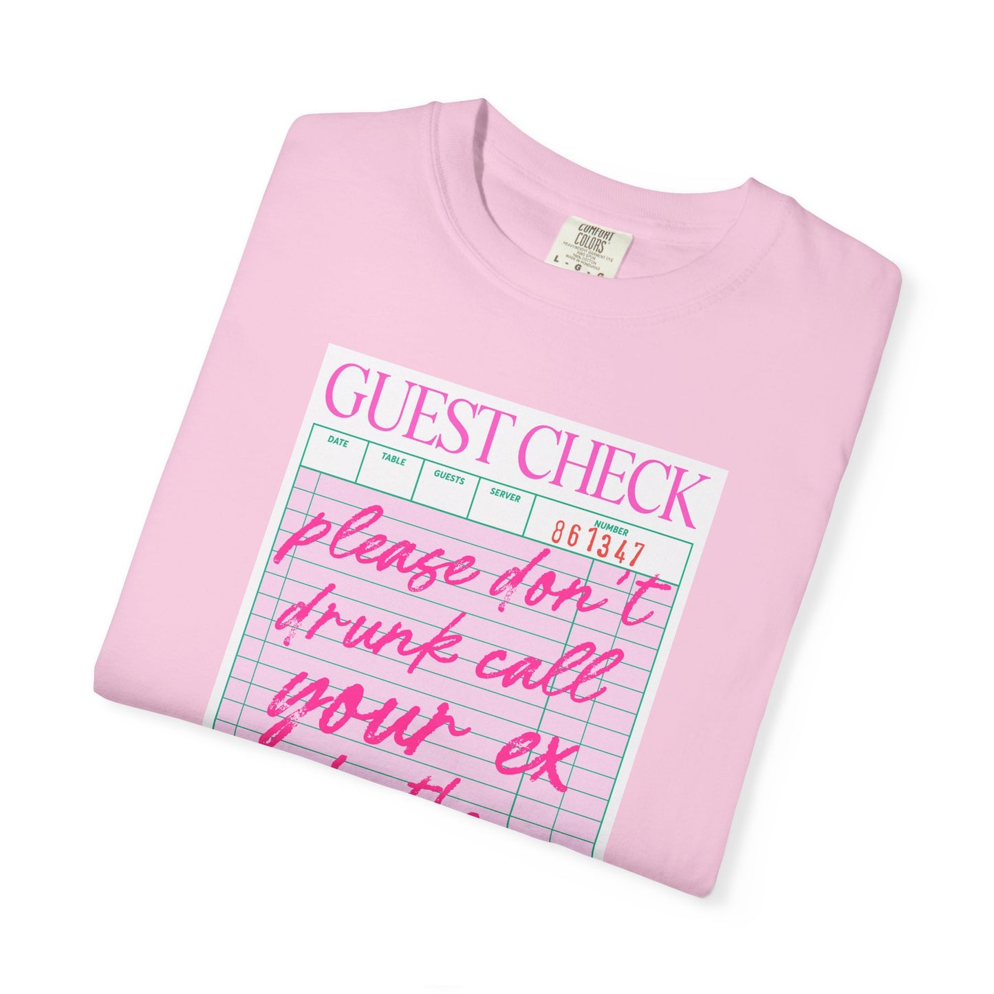 Guest Check Humor T-Shirt | Fun Gift for Friends, Quirky Graphic Tee, Casual Wear, Birthday Present, Restaurant Theme Apparel